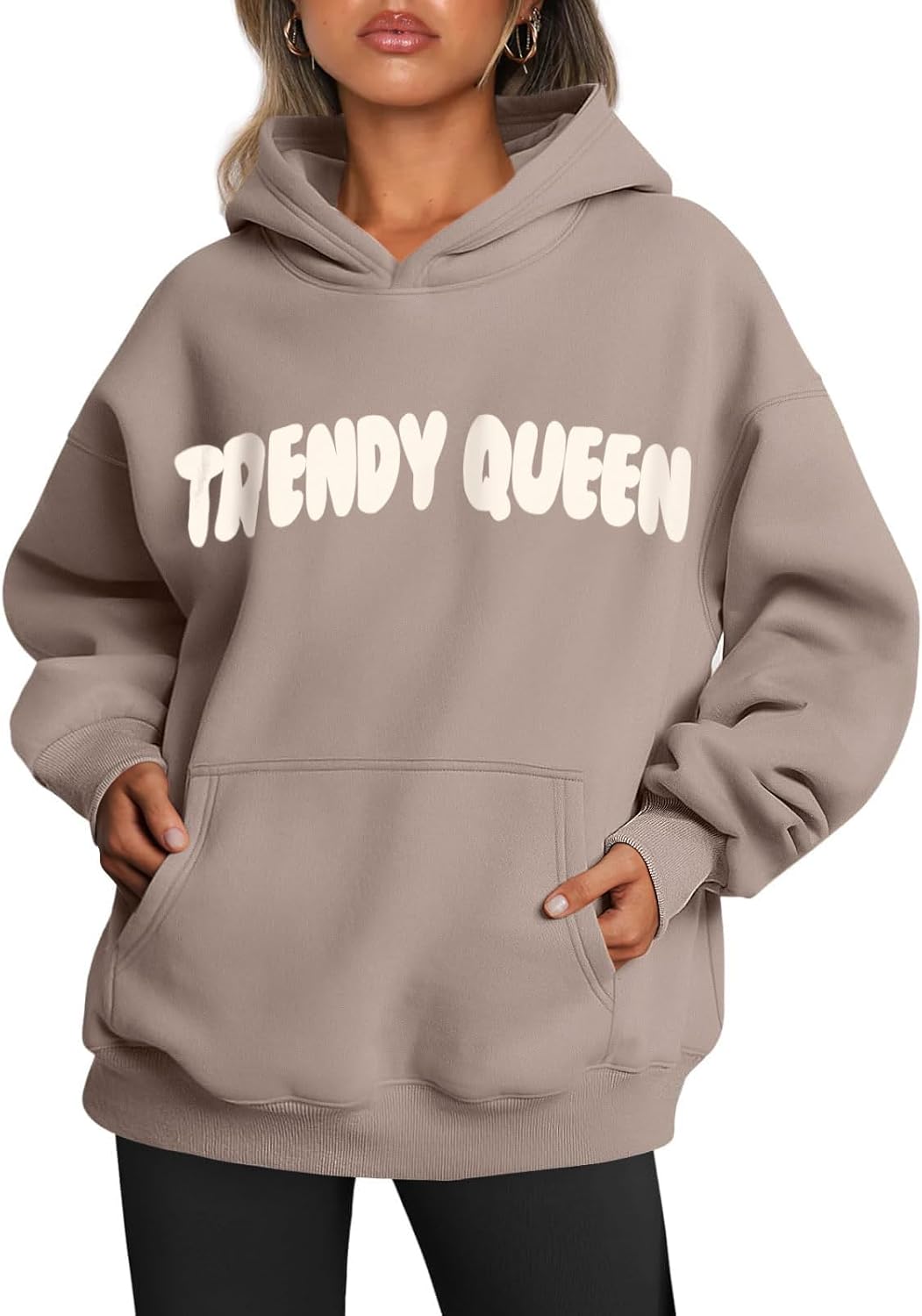 Women's Fleece Oversized Hoodie - Cozy Pullover Sweatshirt for Cold Weather - Picture 150 of 345