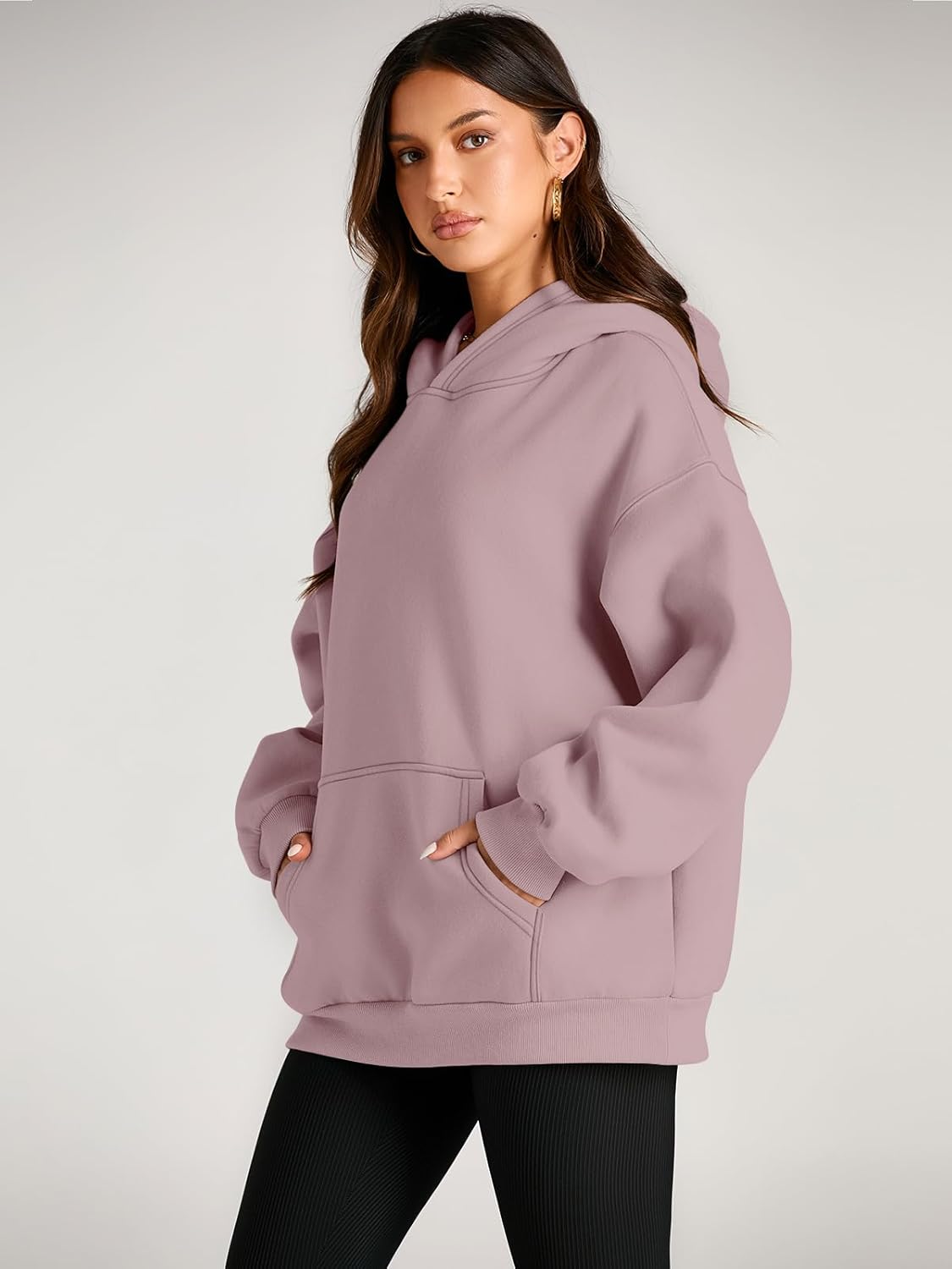 Women's Fleece Oversized Hoodie - Cozy Pullover Sweatshirt for Cold Weather - Picture 166 of 345