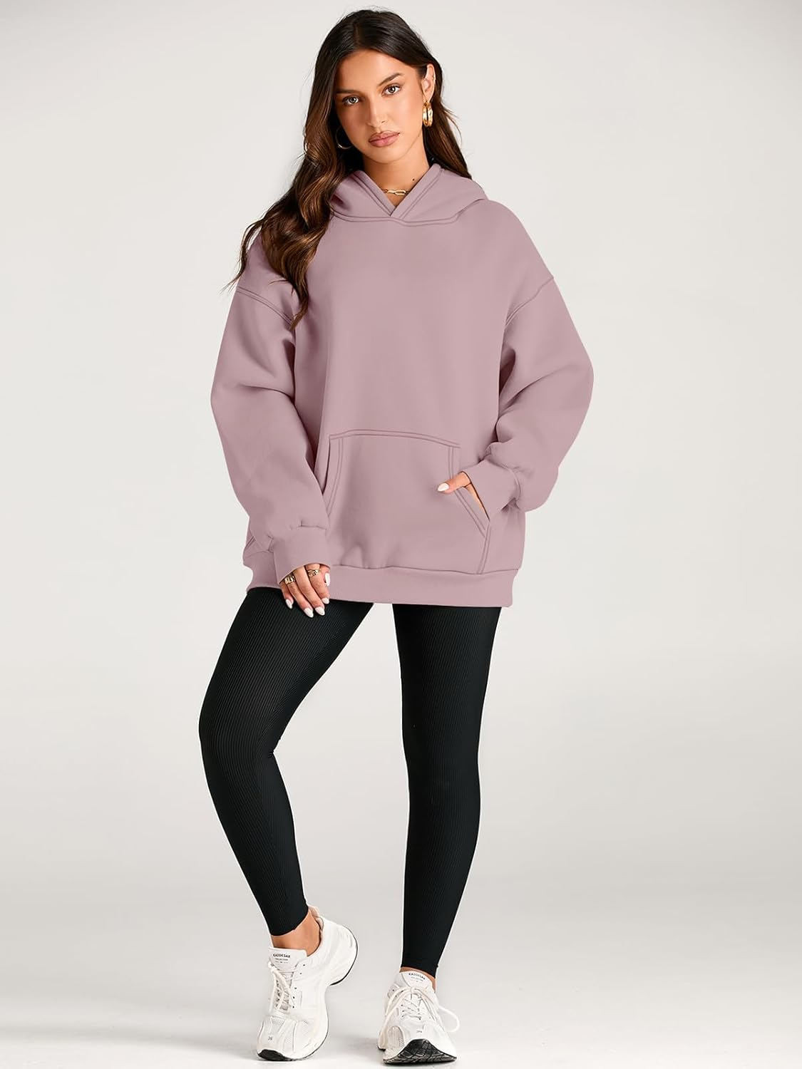 Women's Fleece Oversized Hoodie - Cozy Pullover Sweatshirt for Cold Weather - Picture 168 of 345