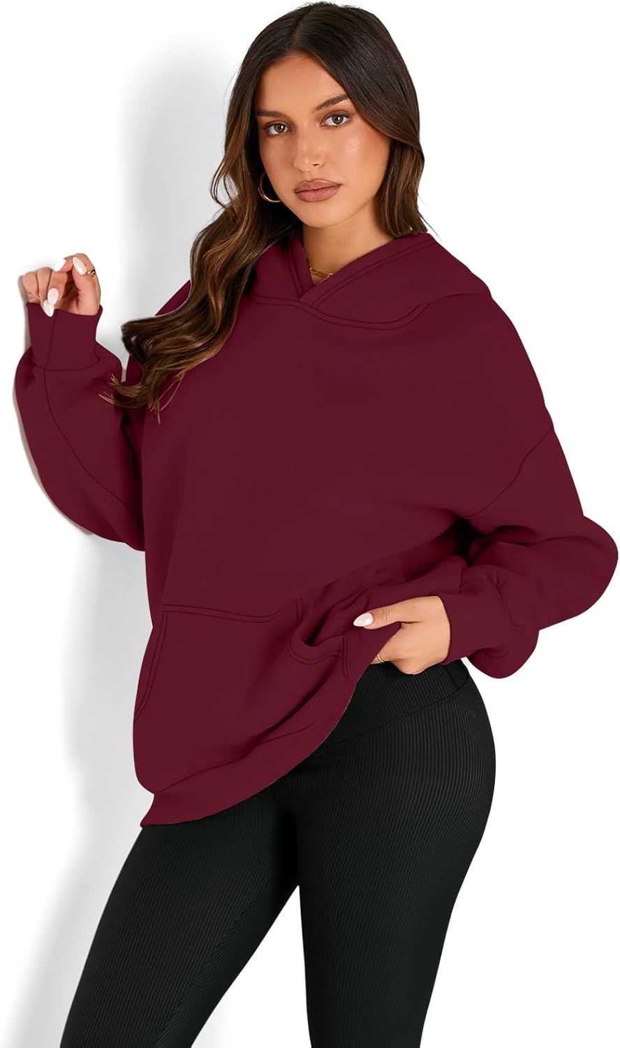 Women's Fleece Oversized Hoodie - Cozy Pullover Sweatshirt for Cold Weather - Picture 172 of 345