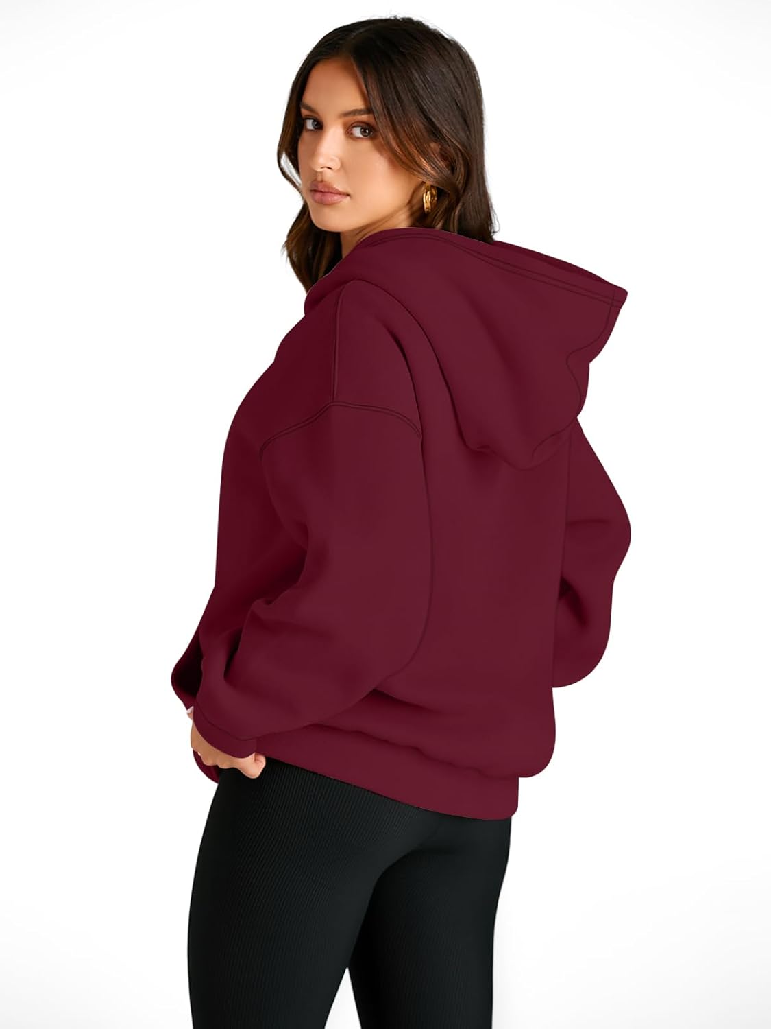 Women's Fleece Oversized Hoodie - Cozy Pullover Sweatshirt for Cold Weather - Picture 174 of 345