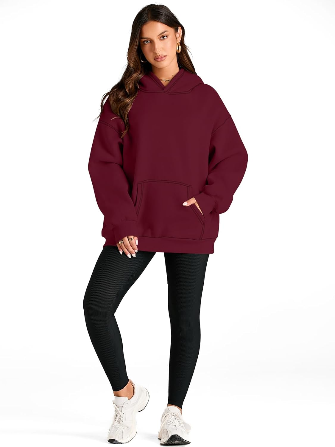 Women's Fleece Oversized Hoodie - Cozy Pullover Sweatshirt for Cold Weather - Picture 175 of 345