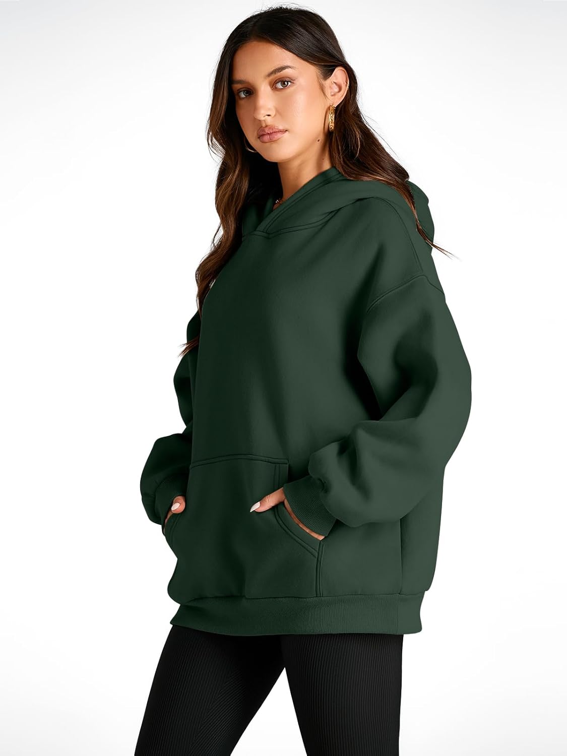 Women's Fleece Oversized Hoodie - Cozy Pullover Sweatshirt for Cold Weather - Picture 180 of 345