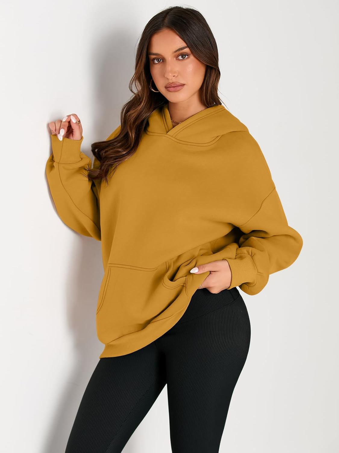 Women's Fleece Oversized Hoodie - Cozy Pullover Sweatshirt for Cold Weather - Picture 186 of 345
