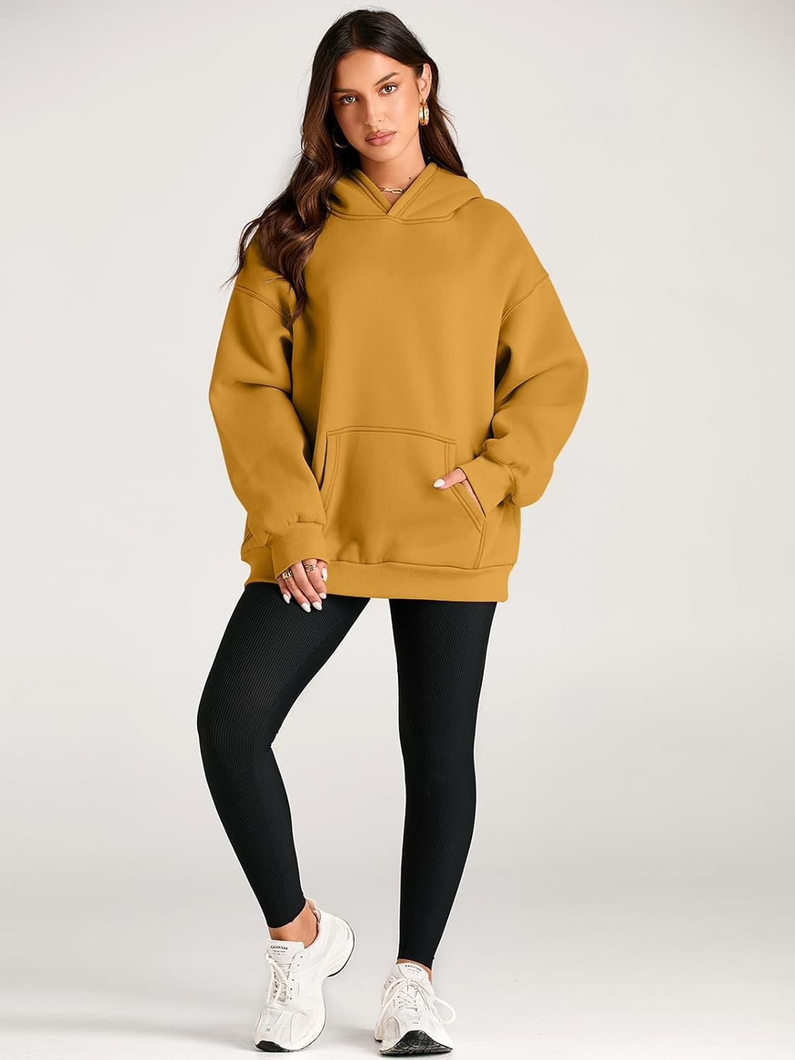 Women's Fleece Oversized Hoodie - Cozy Pullover Sweatshirt for Cold Weather - Picture 189 of 345
