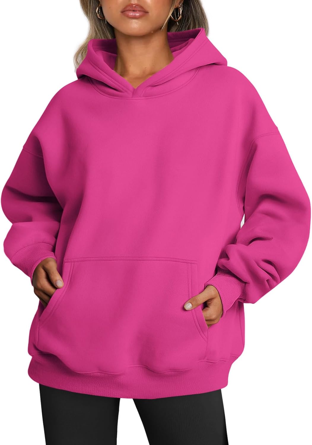Women's Fleece Oversized Hoodie - Cozy Pullover Sweatshirt for Cold Weather - Picture 192 of 345