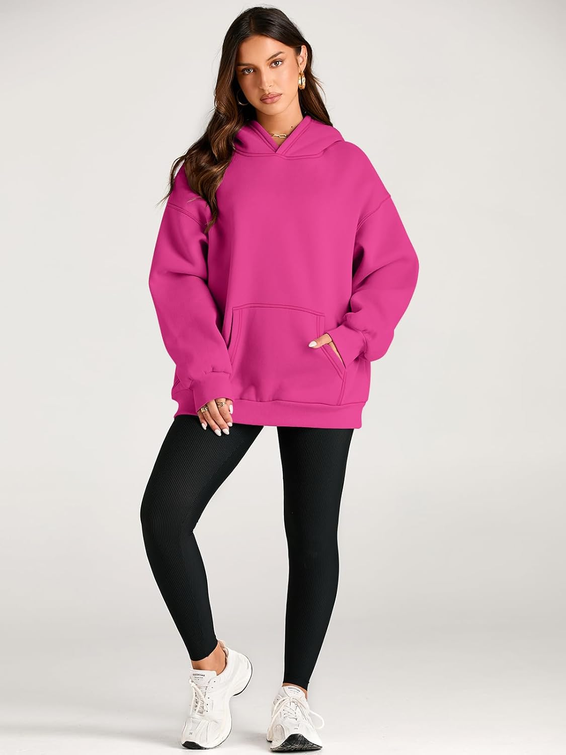 Women's Fleece Oversized Hoodie - Cozy Pullover Sweatshirt for Cold Weather - Picture 196 of 345