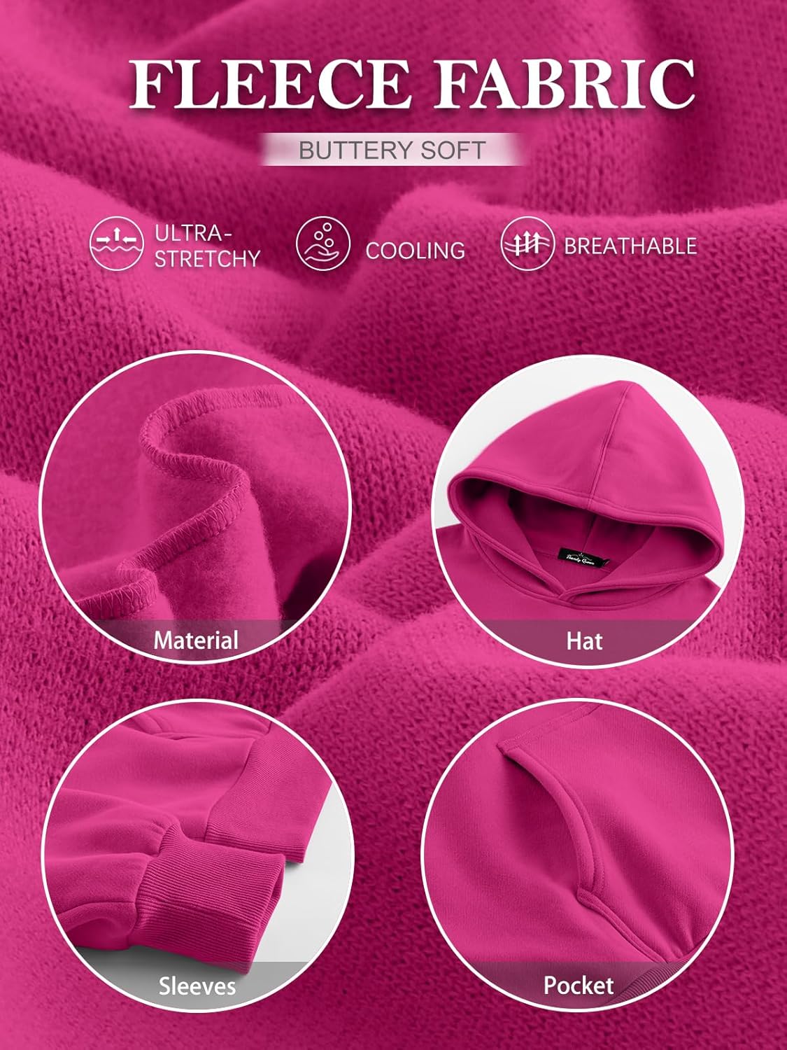 Women's Fleece Oversized Hoodie - Cozy Pullover Sweatshirt for Cold Weather - Picture 197 of 345