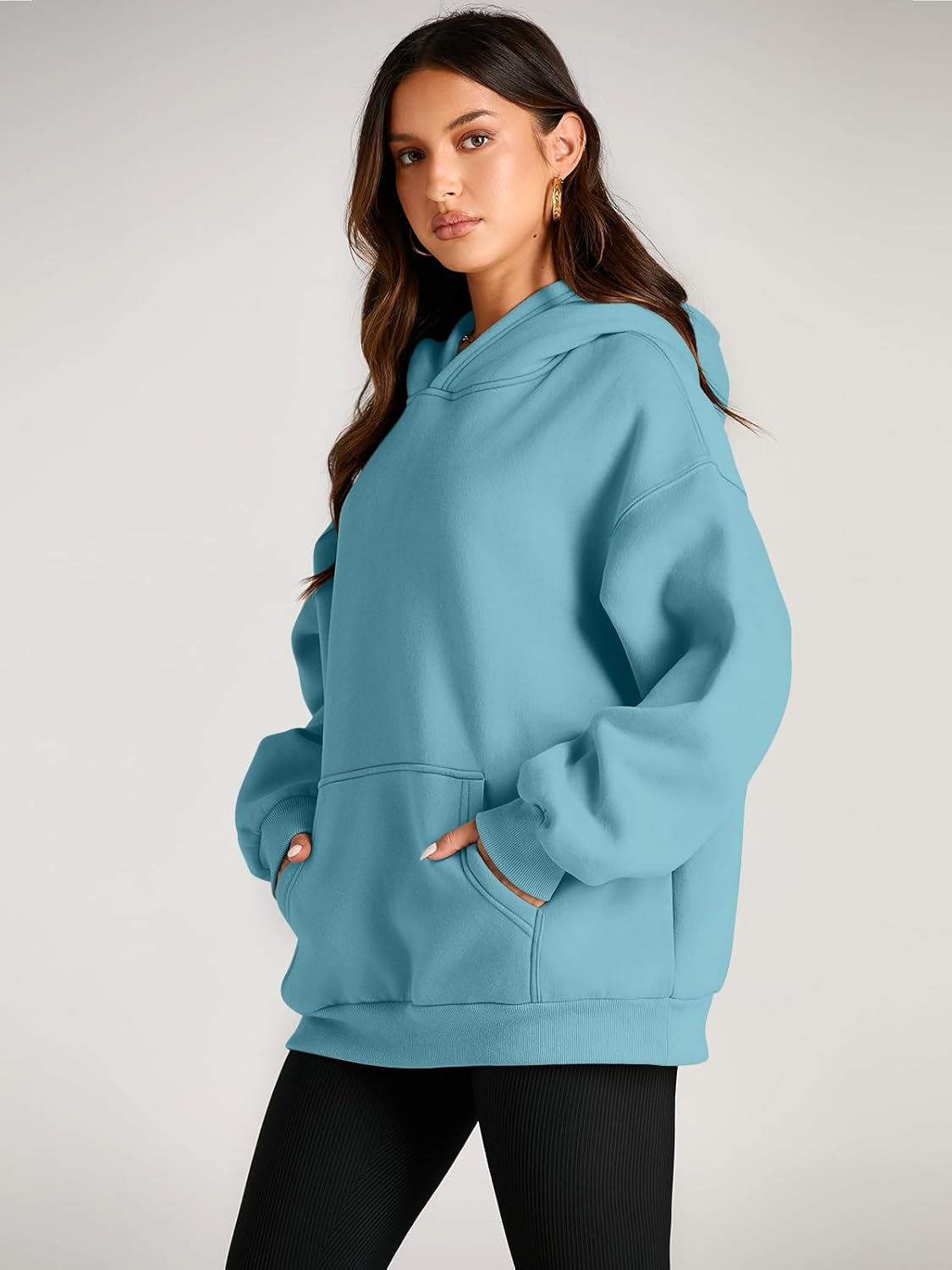 Women's Fleece Oversized Hoodie - Cozy Pullover Sweatshirt for Cold Weather - Picture 201 of 345