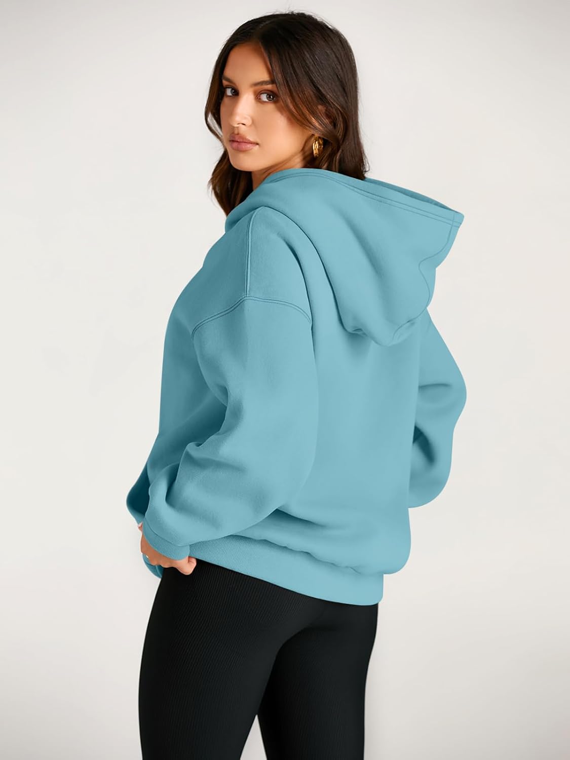 Women's Fleece Oversized Hoodie - Cozy Pullover Sweatshirt for Cold Weather - Picture 202 of 345