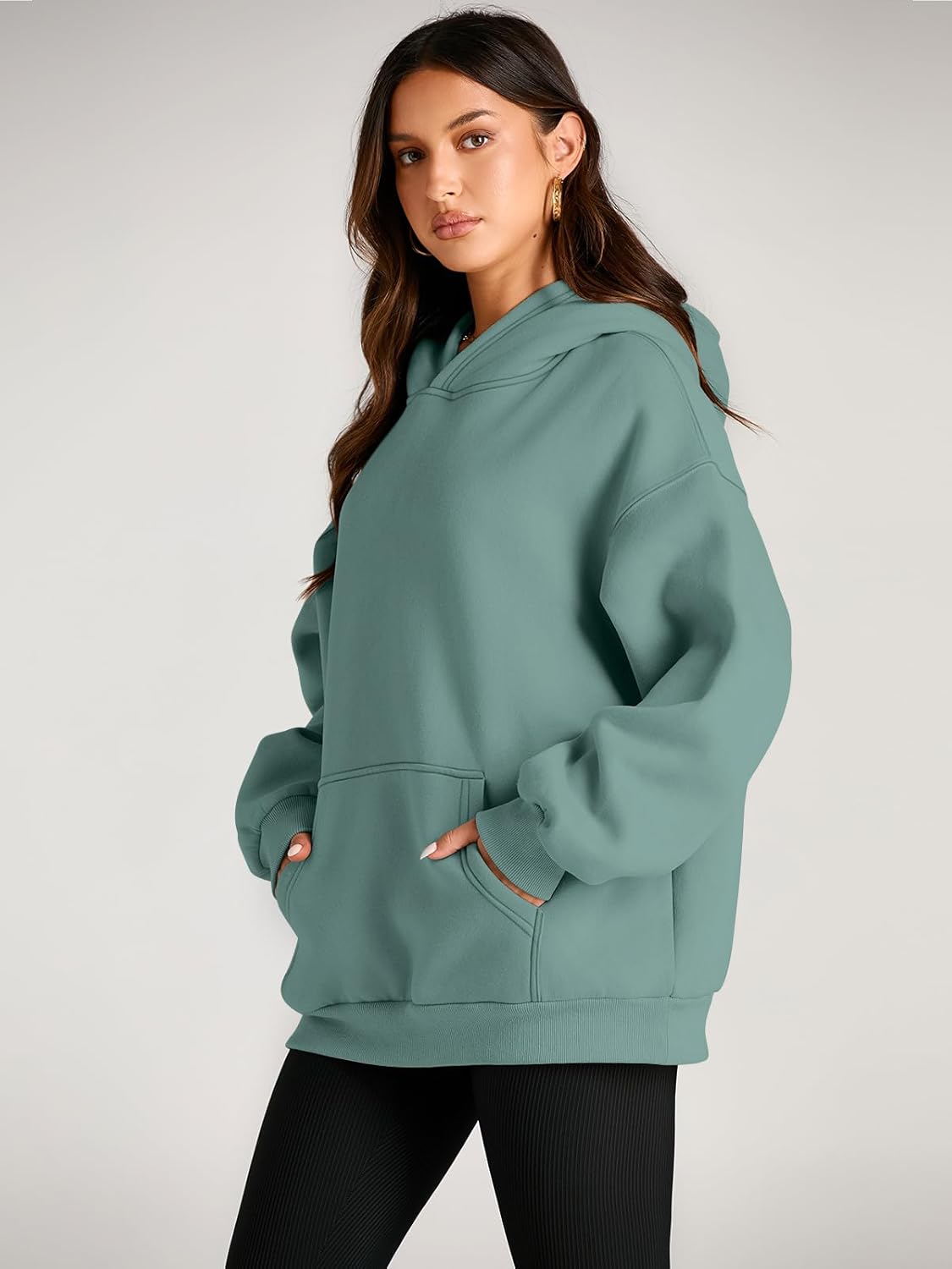Women's Fleece Oversized Hoodie - Cozy Pullover Sweatshirt for Cold Weather - Picture 208 of 345
