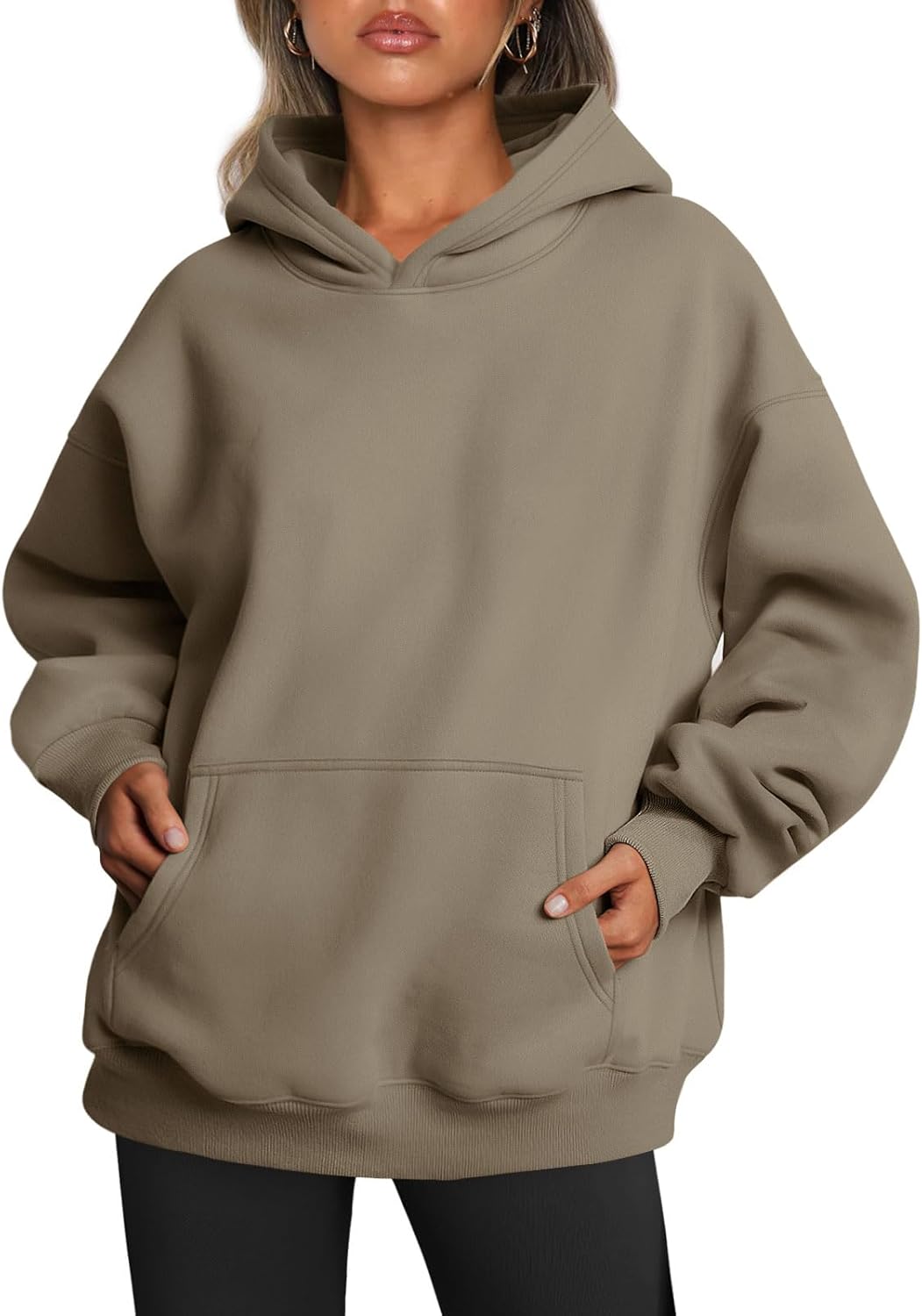 Women's Fleece Oversized Hoodie - Cozy Pullover Sweatshirt for Cold Weather - Picture 213 of 345