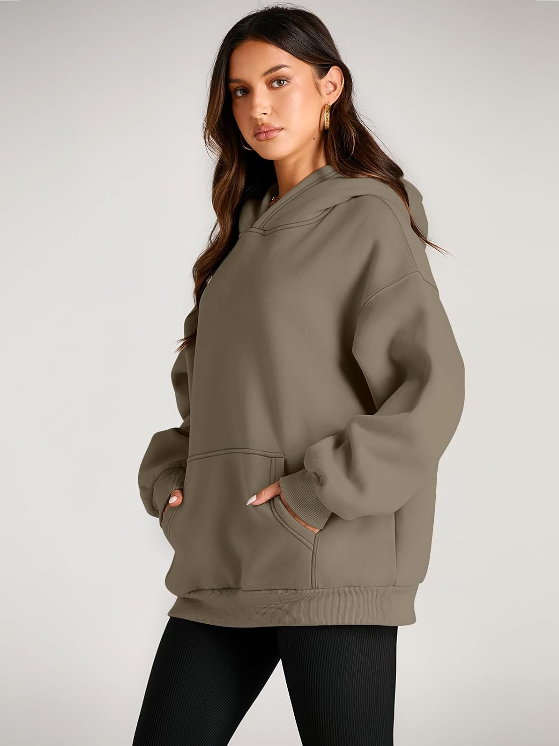 Women's Fleece Oversized Hoodie - Cozy Pullover Sweatshirt for Cold Weather - Picture 215 of 345