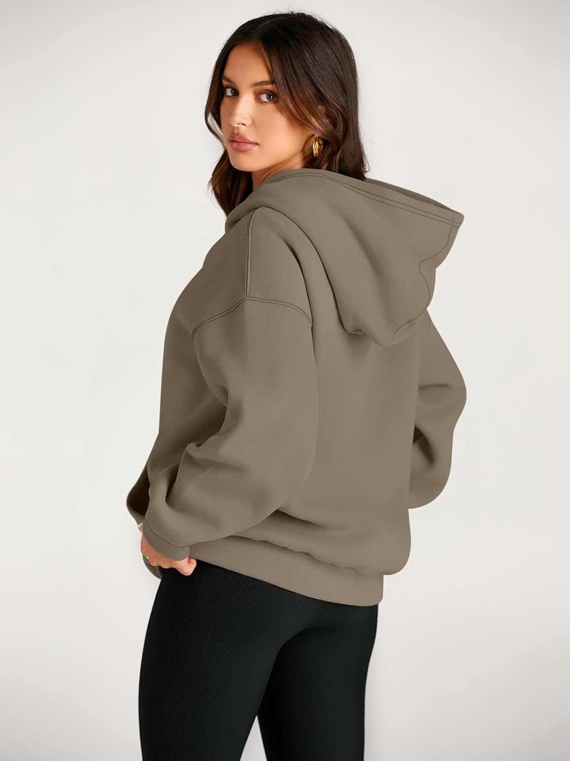 Women's Fleece Oversized Hoodie - Cozy Pullover Sweatshirt for Cold Weather - Picture 216 of 345