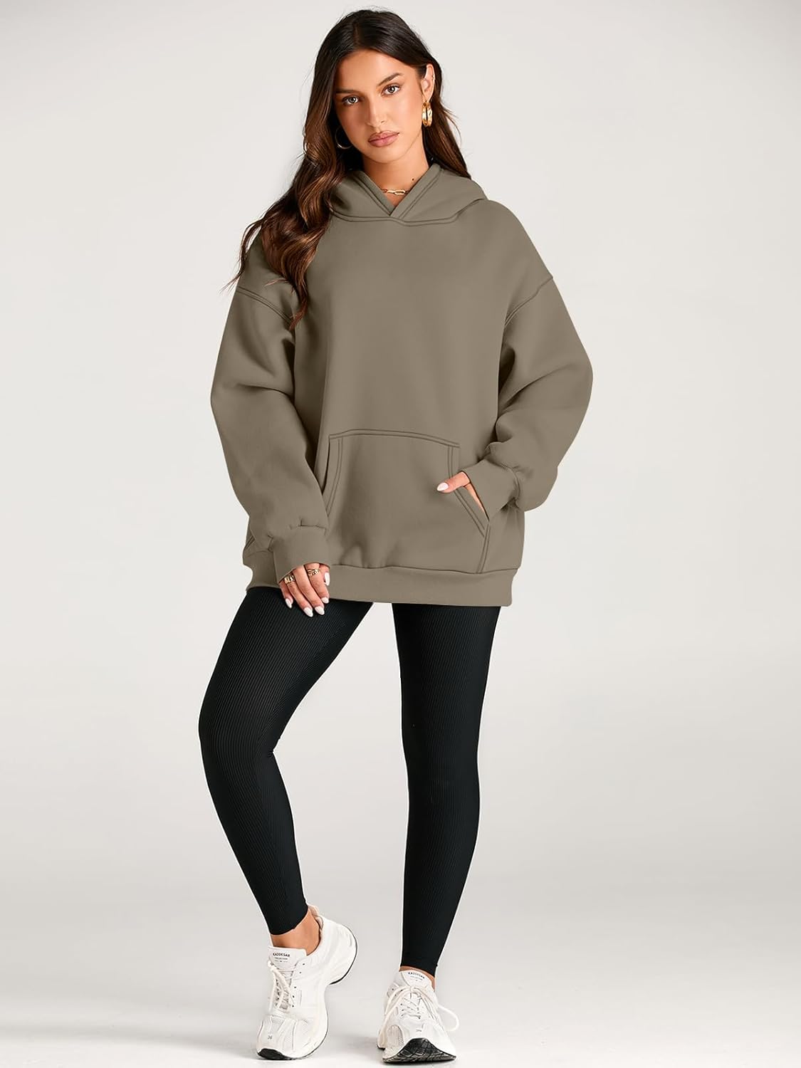 Women's Fleece Oversized Hoodie - Cozy Pullover Sweatshirt for Cold Weather - Picture 217 of 345