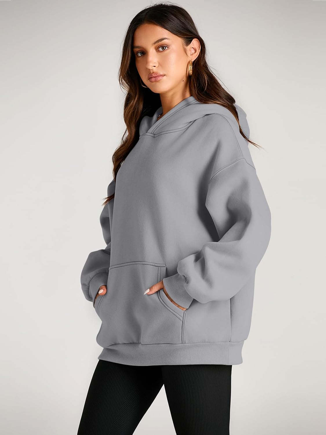 Women's Fleece Oversized Hoodie - Cozy Pullover Sweatshirt for Cold Weather - Picture 222 of 345