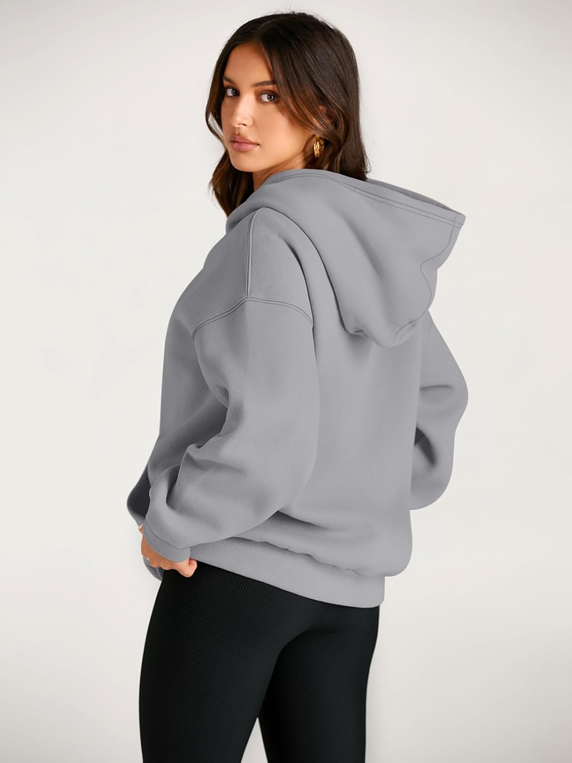 Women's Fleece Oversized Hoodie - Cozy Pullover Sweatshirt for Cold Weather - Picture 223 of 345