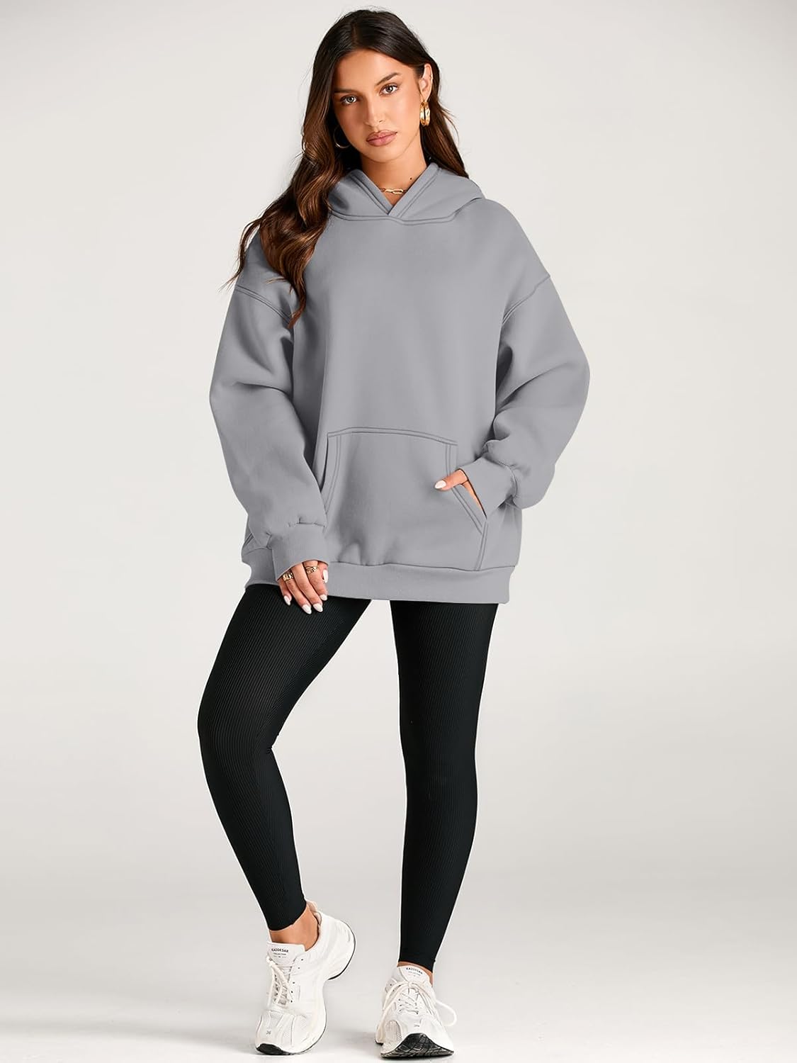 Women's Fleece Oversized Hoodie - Cozy Pullover Sweatshirt for Cold Weather - Picture 224 of 345