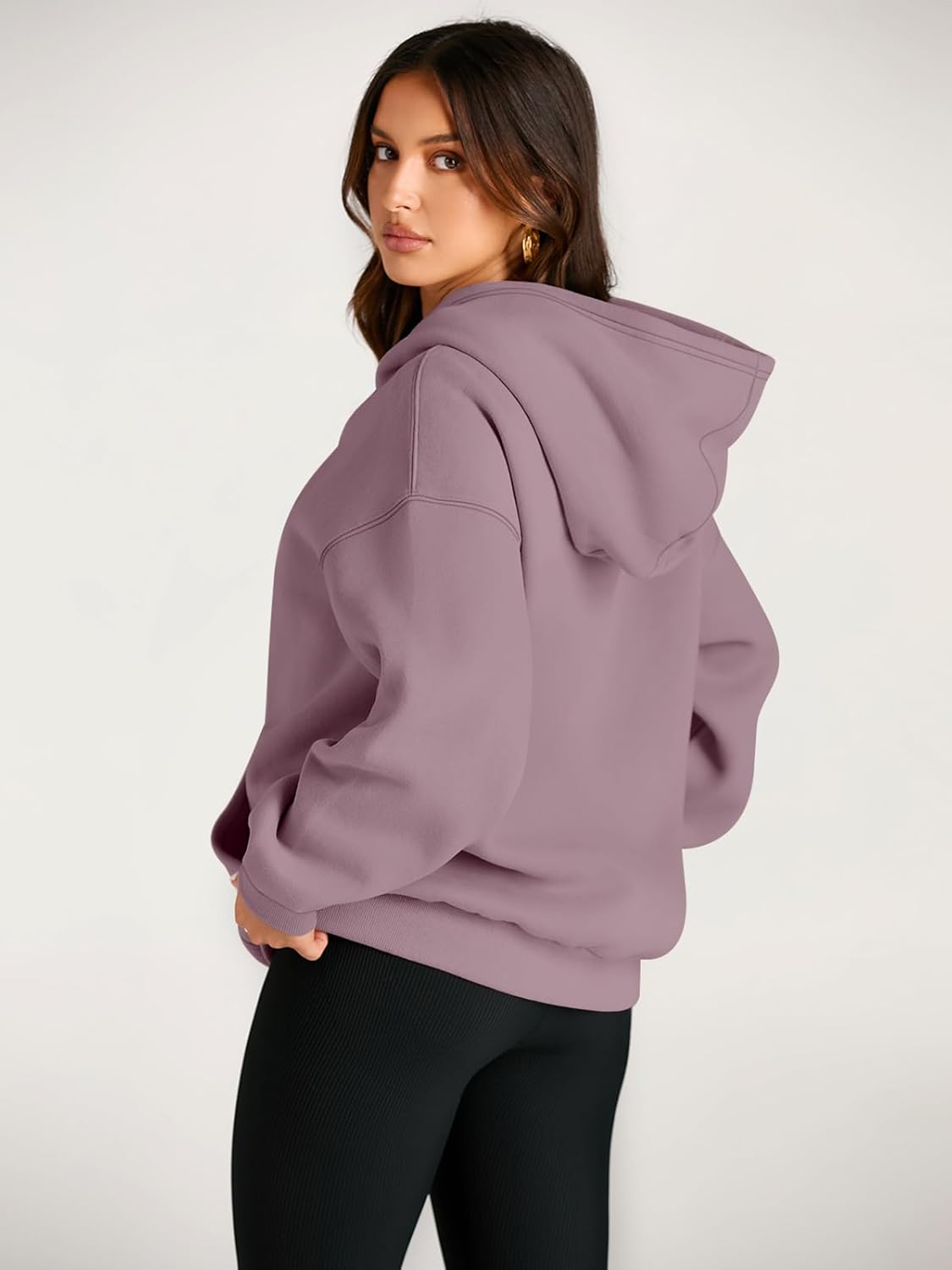 Women's Fleece Oversized Hoodie - Cozy Pullover Sweatshirt for Cold Weather - Picture 230 of 345