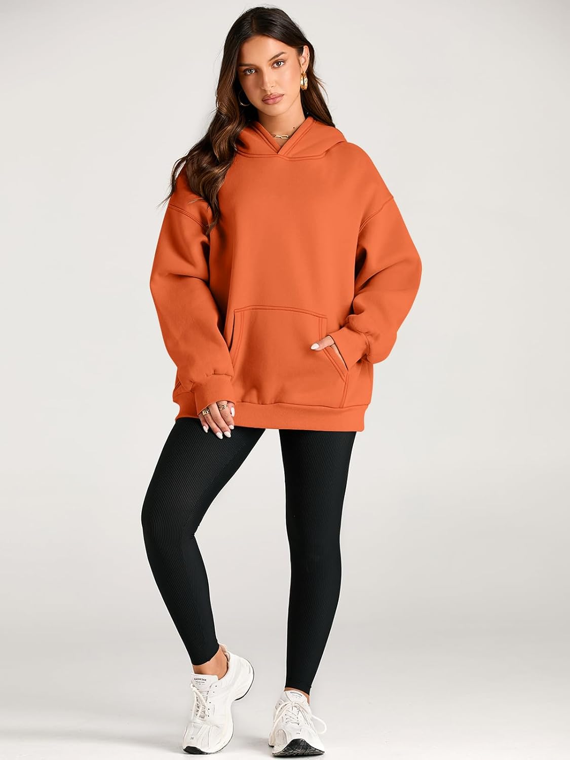Women's Fleece Oversized Hoodie - Cozy Pullover Sweatshirt for Cold Weather - Picture 238 of 345
