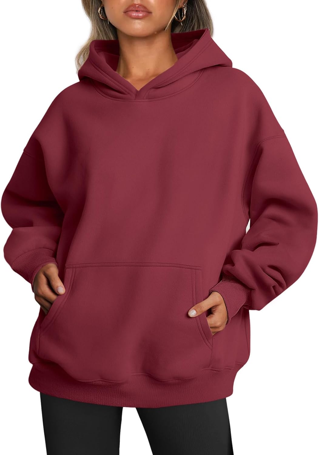 Women's Fleece Oversized Hoodie - Cozy Pullover Sweatshirt for Cold Weather - Picture 241 of 345