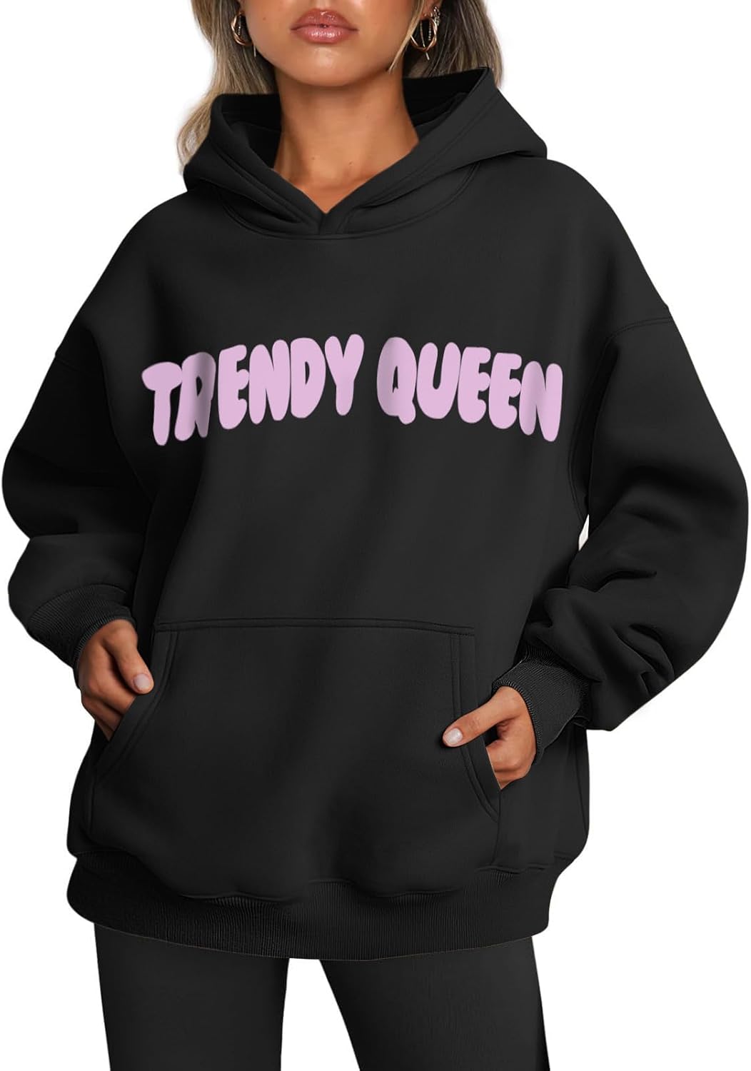 Women's Fleece Oversized Hoodie - Cozy Pullover Sweatshirt for Cold Weather - Picture 248 of 345
