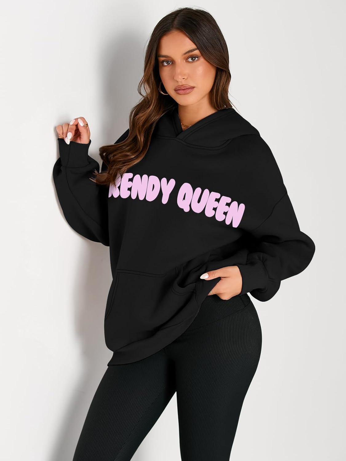 Women's Fleece Oversized Hoodie - Cozy Pullover Sweatshirt for Cold Weather - Picture 249 of 345