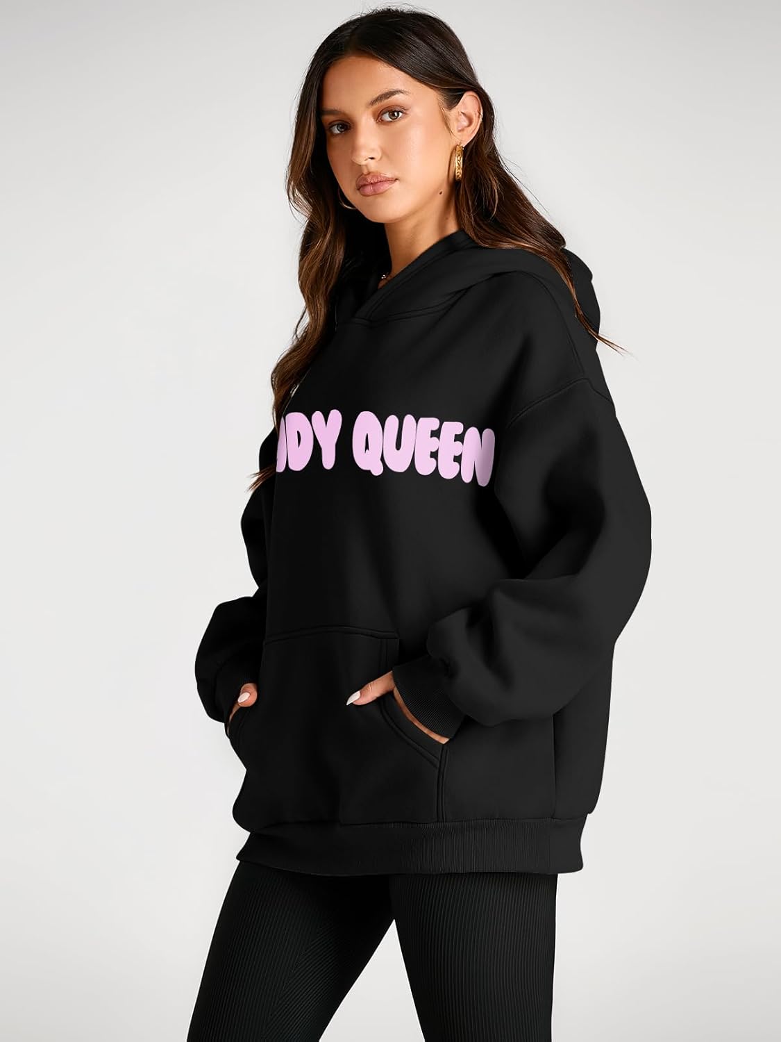 Women's Fleece Oversized Hoodie - Cozy Pullover Sweatshirt for Cold Weather - Picture 250 of 345