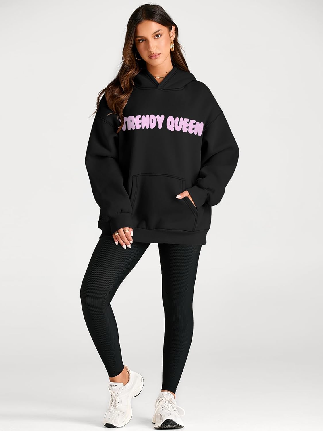 Women's Fleece Oversized Hoodie - Cozy Pullover Sweatshirt for Cold Weather - Picture 252 of 345