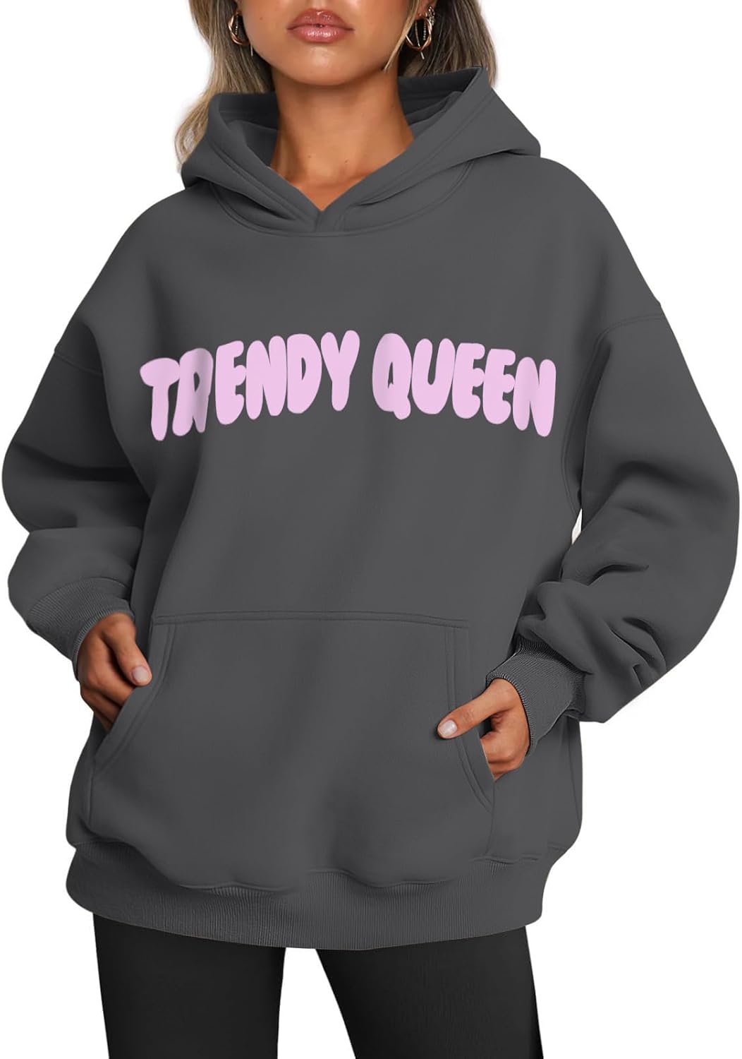 Women's Fleece Oversized Hoodie - Cozy Pullover Sweatshirt for Cold Weather - Picture 255 of 345