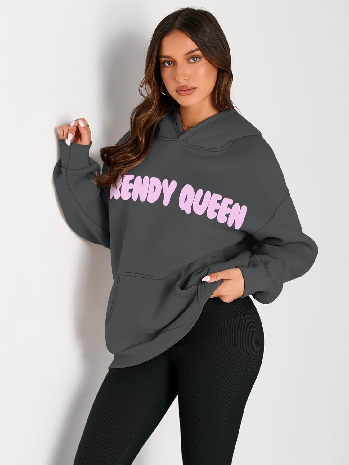 Women's Fleece Oversized Hoodie - Cozy Pullover Sweatshirt for Cold Weather - Picture 256 of 345