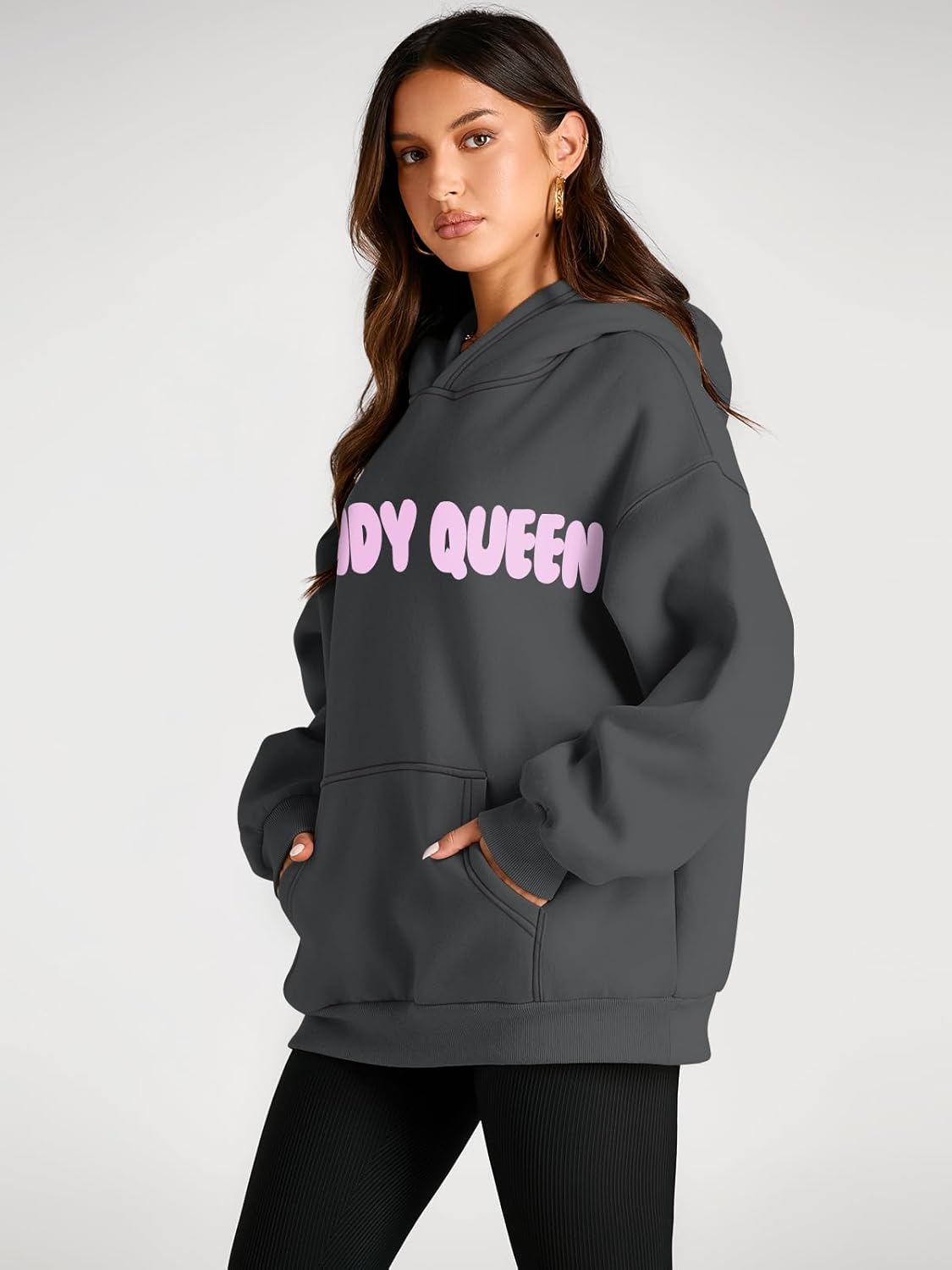 Women's Fleece Oversized Hoodie - Cozy Pullover Sweatshirt for Cold Weather - Picture 257 of 345