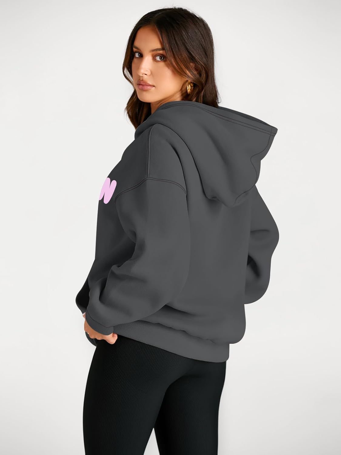 Women's Fleece Oversized Hoodie - Cozy Pullover Sweatshirt for Cold Weather - Picture 258 of 345