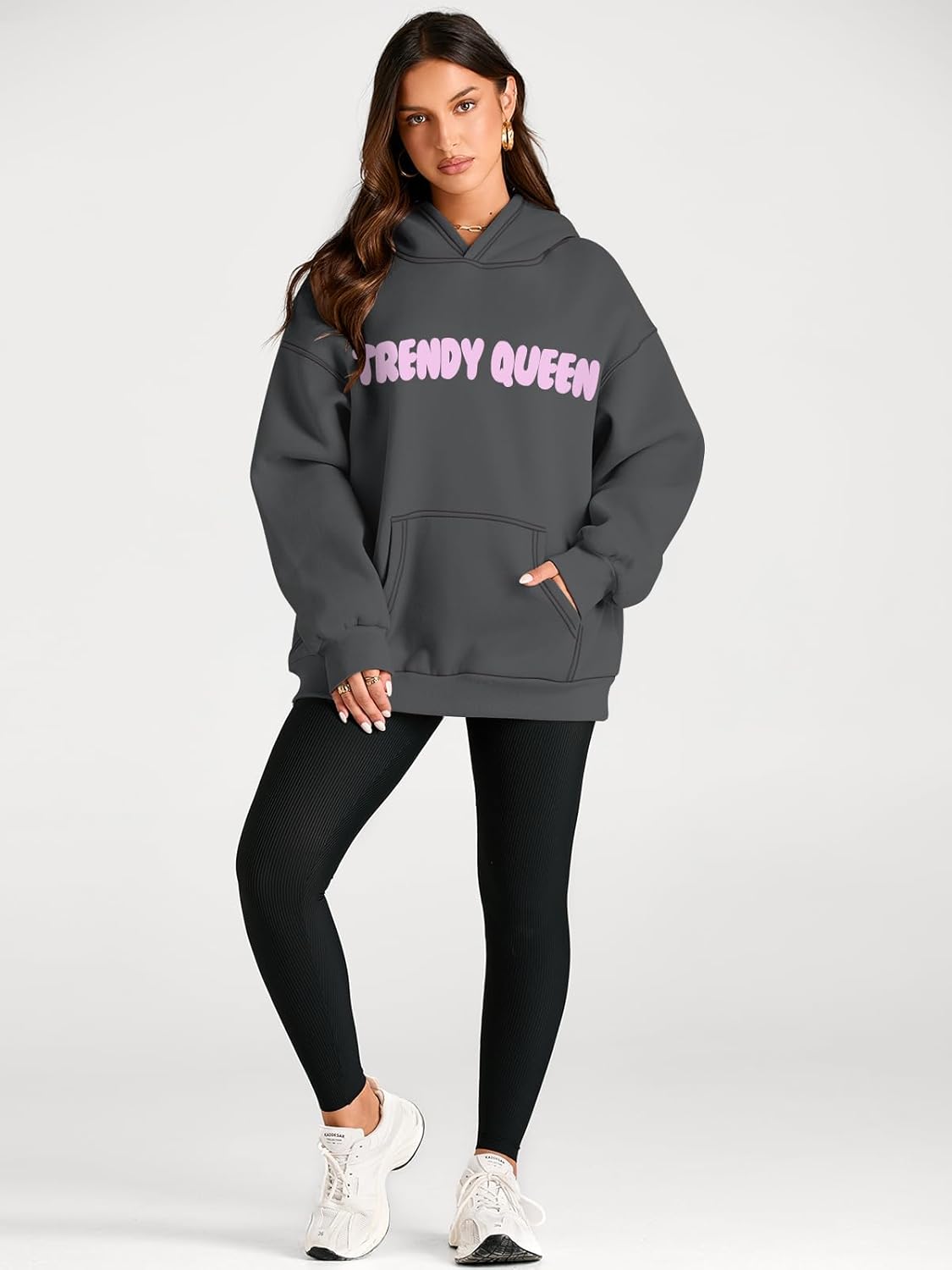 Women's Fleece Oversized Hoodie - Cozy Pullover Sweatshirt for Cold Weather - Picture 259 of 345
