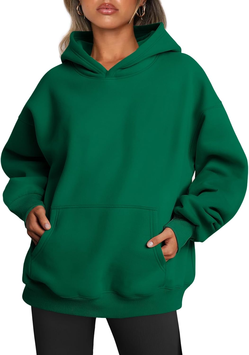 Women's Fleece Oversized Hoodie - Cozy Pullover Sweatshirt for Cold Weather - Picture 262 of 345