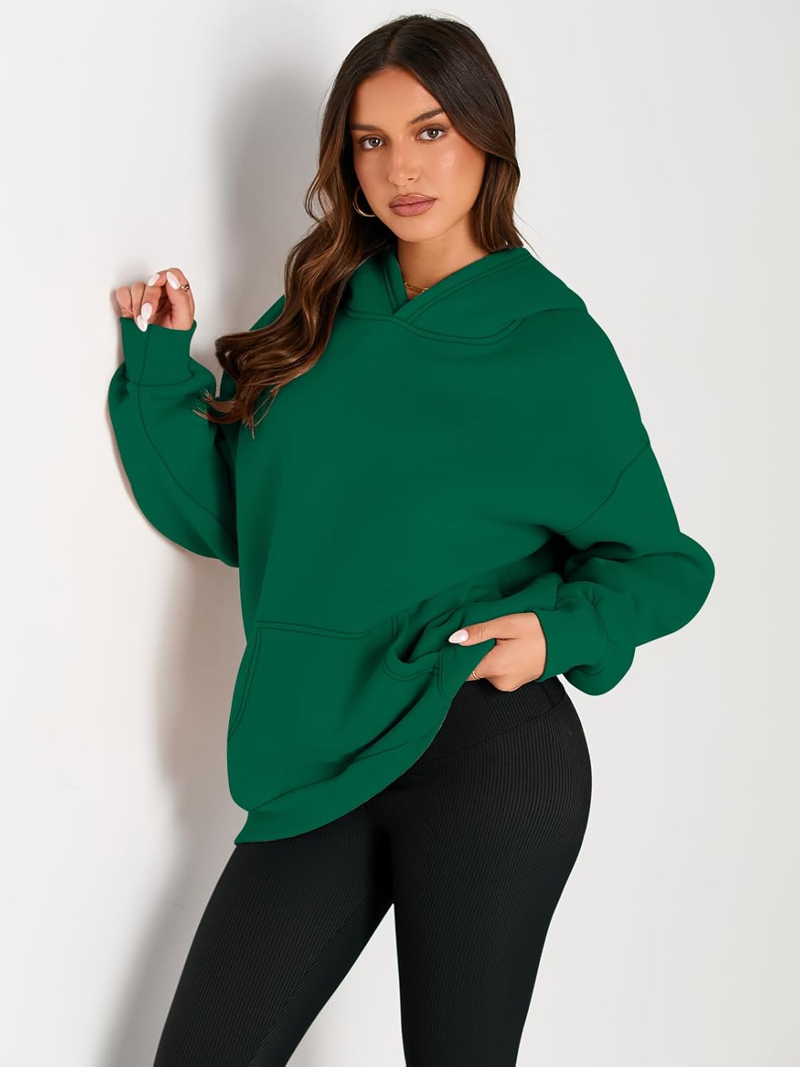 Women's Fleece Oversized Hoodie - Cozy Pullover Sweatshirt for Cold Weather - Picture 263 of 345