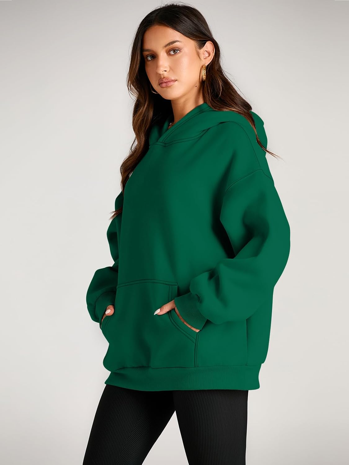 Women's Fleece Oversized Hoodie - Cozy Pullover Sweatshirt for Cold Weather - Picture 264 of 345