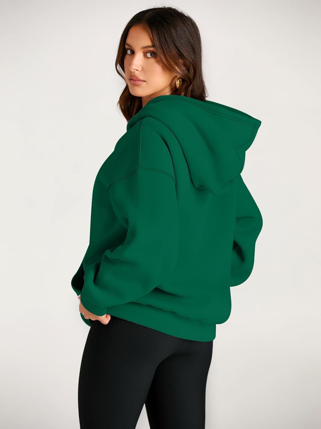 Women's Fleece Oversized Hoodie - Cozy Pullover Sweatshirt for Cold Weather - Picture 265 of 345