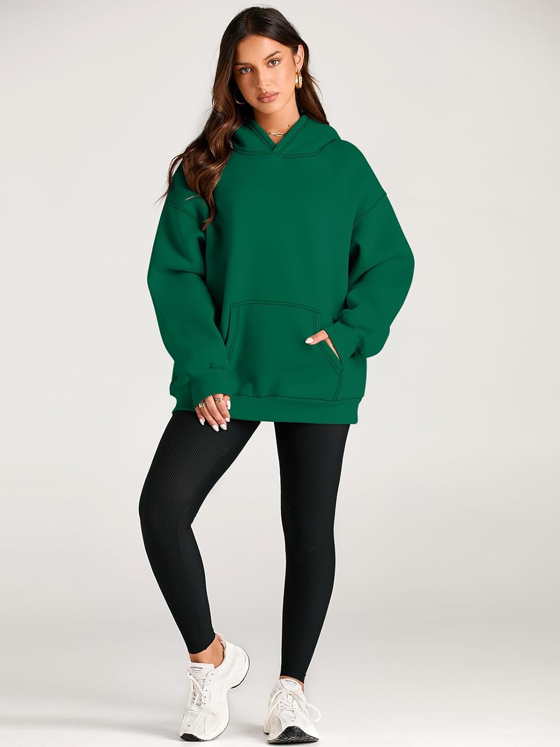 Women's Fleece Oversized Hoodie - Cozy Pullover Sweatshirt for Cold Weather - Picture 266 of 345