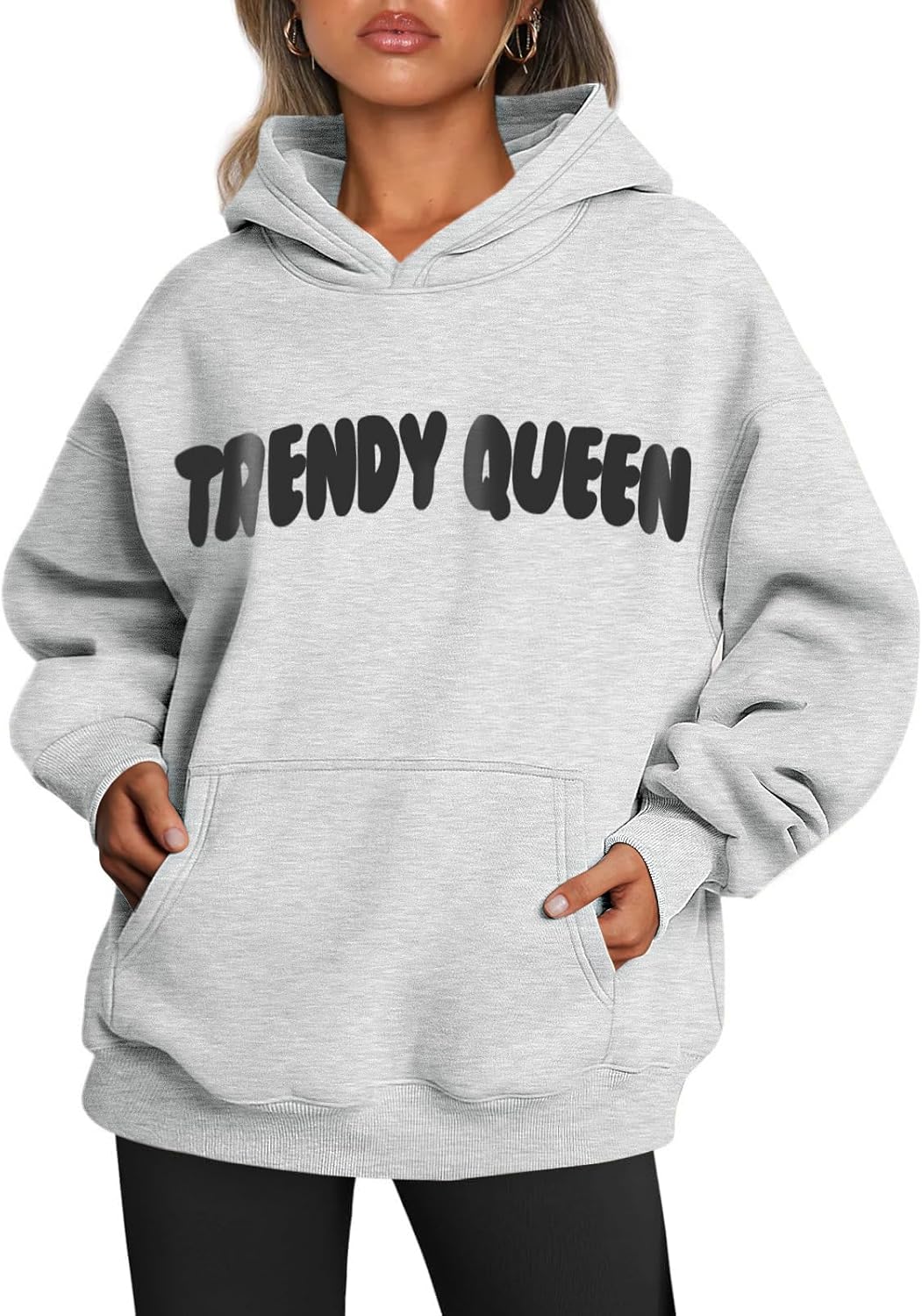 Women's Fleece Oversized Hoodie - Cozy Pullover Sweatshirt for Cold Weather - Picture 269 of 345