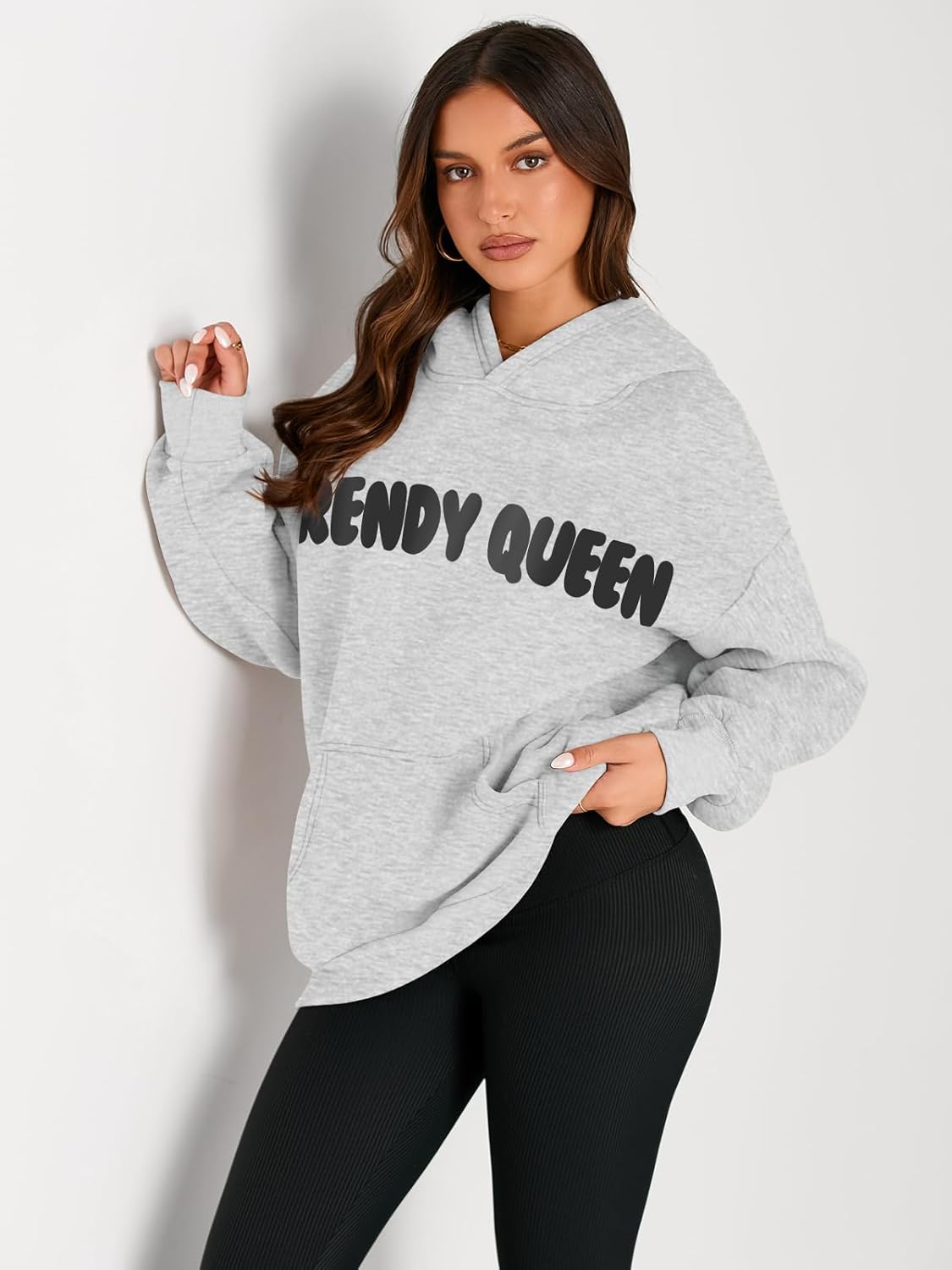 Women's Fleece Oversized Hoodie - Cozy Pullover Sweatshirt for Cold Weather - Picture 270 of 345