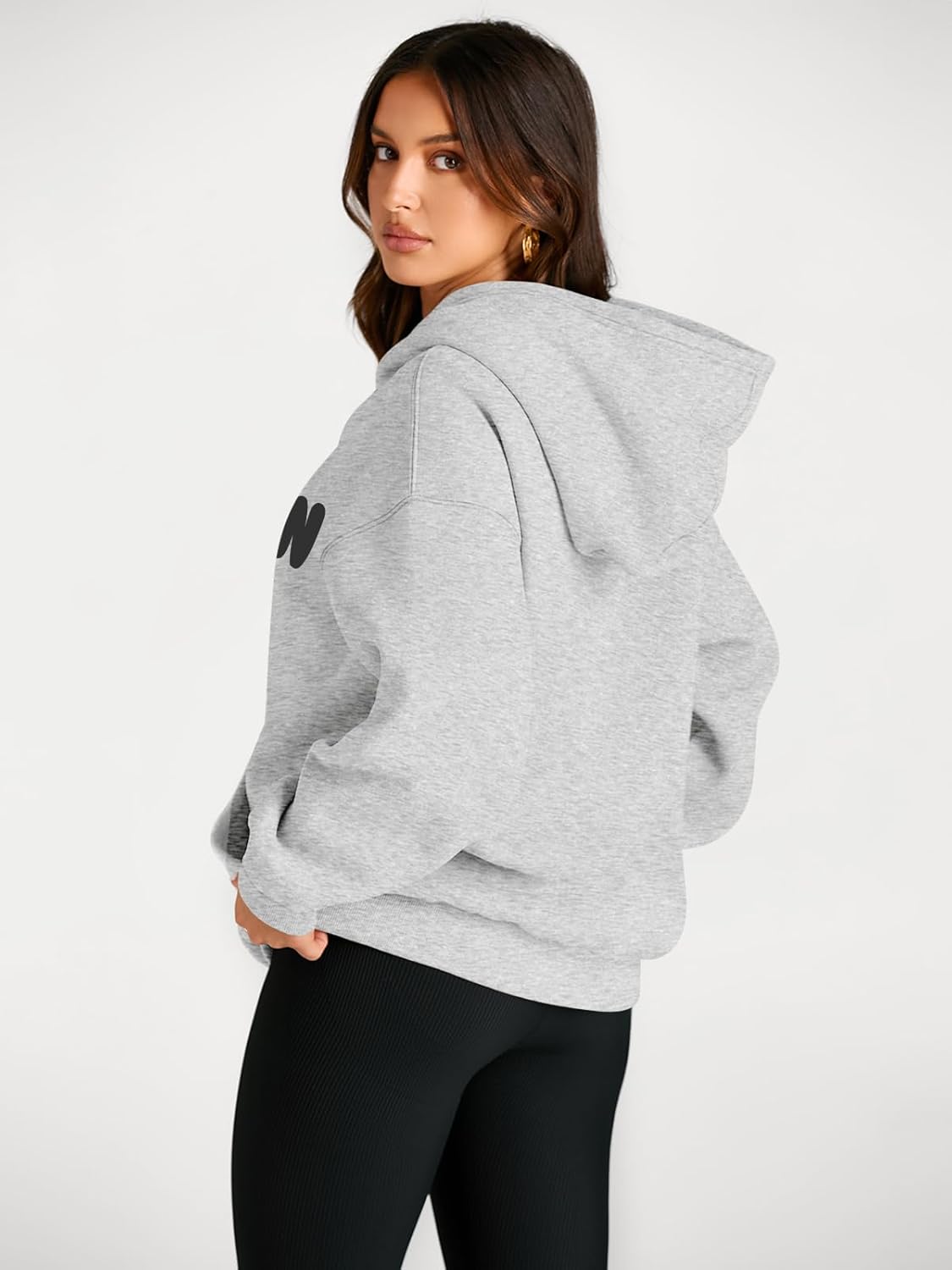 Women's Fleece Oversized Hoodie - Cozy Pullover Sweatshirt for Cold Weather - Picture 272 of 345