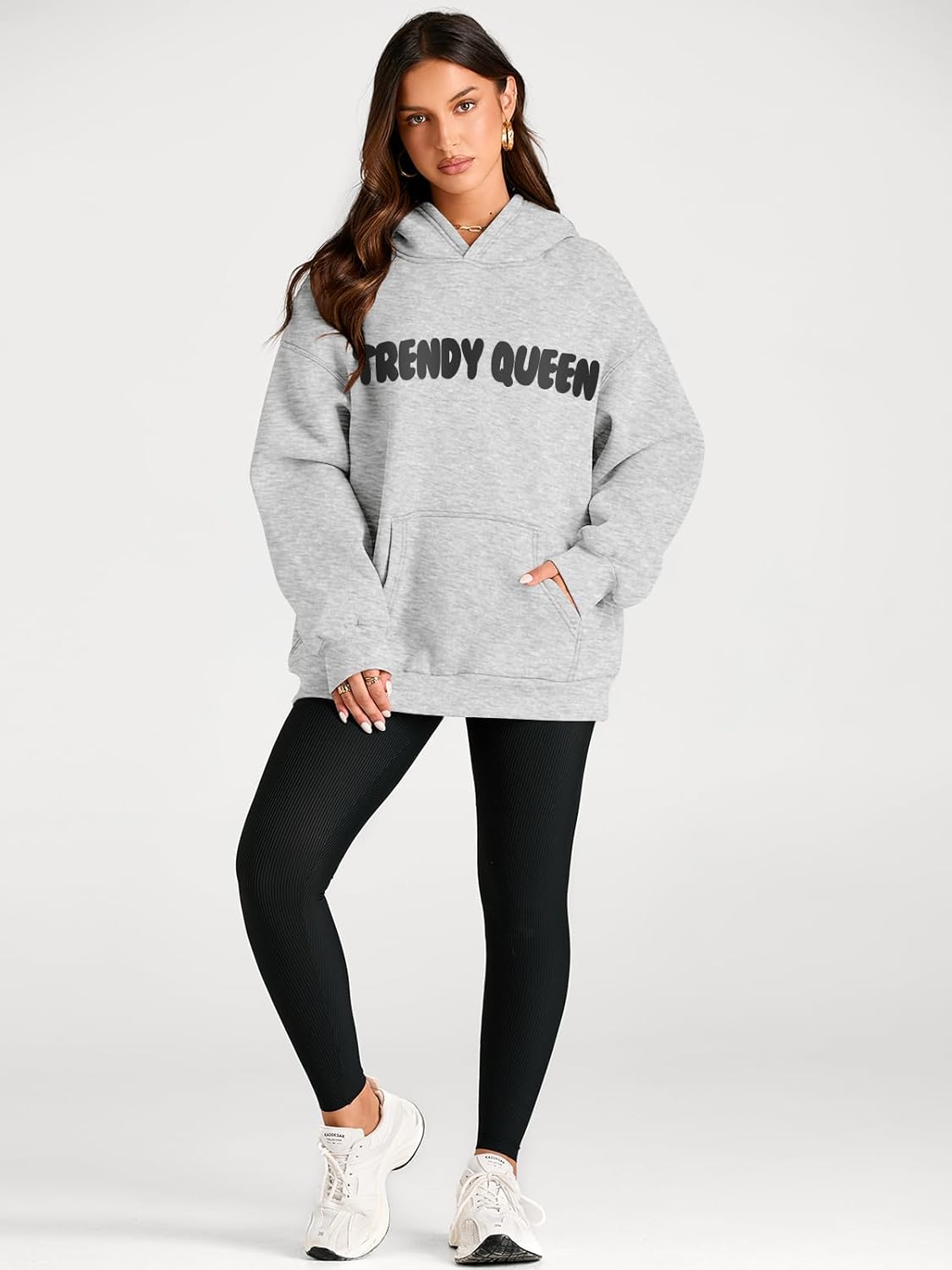 Women's Fleece Oversized Hoodie - Cozy Pullover Sweatshirt for Cold Weather - Picture 273 of 345