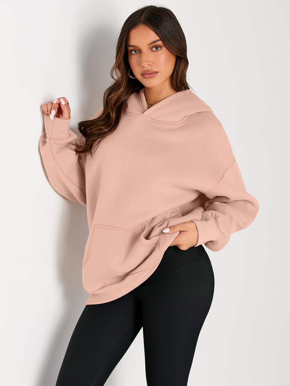 Women's Fleece Oversized Hoodie - Cozy Pullover Sweatshirt for Cold Weather - Picture 277 of 345