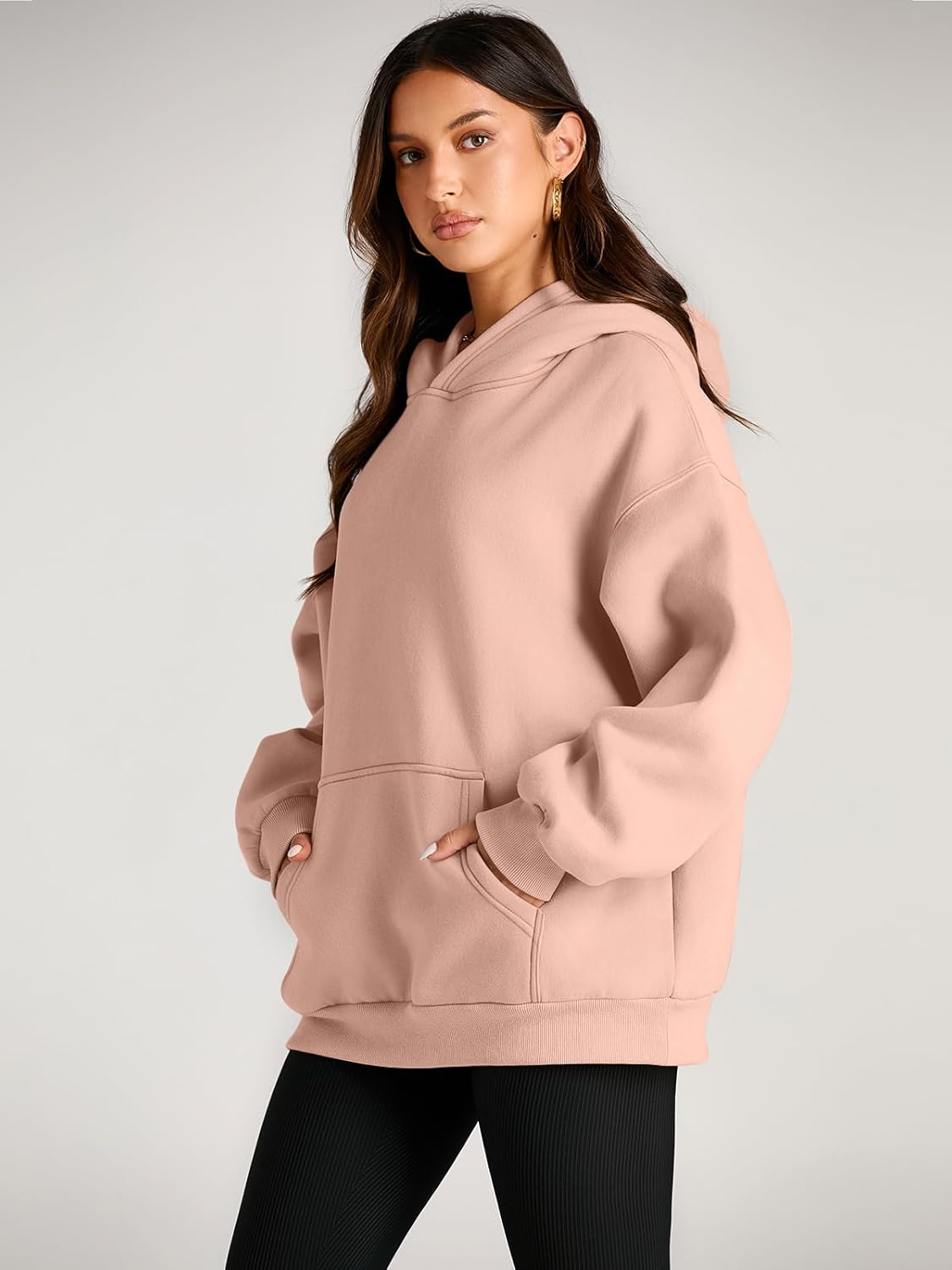Women's Fleece Oversized Hoodie - Cozy Pullover Sweatshirt for Cold Weather - Picture 278 of 345