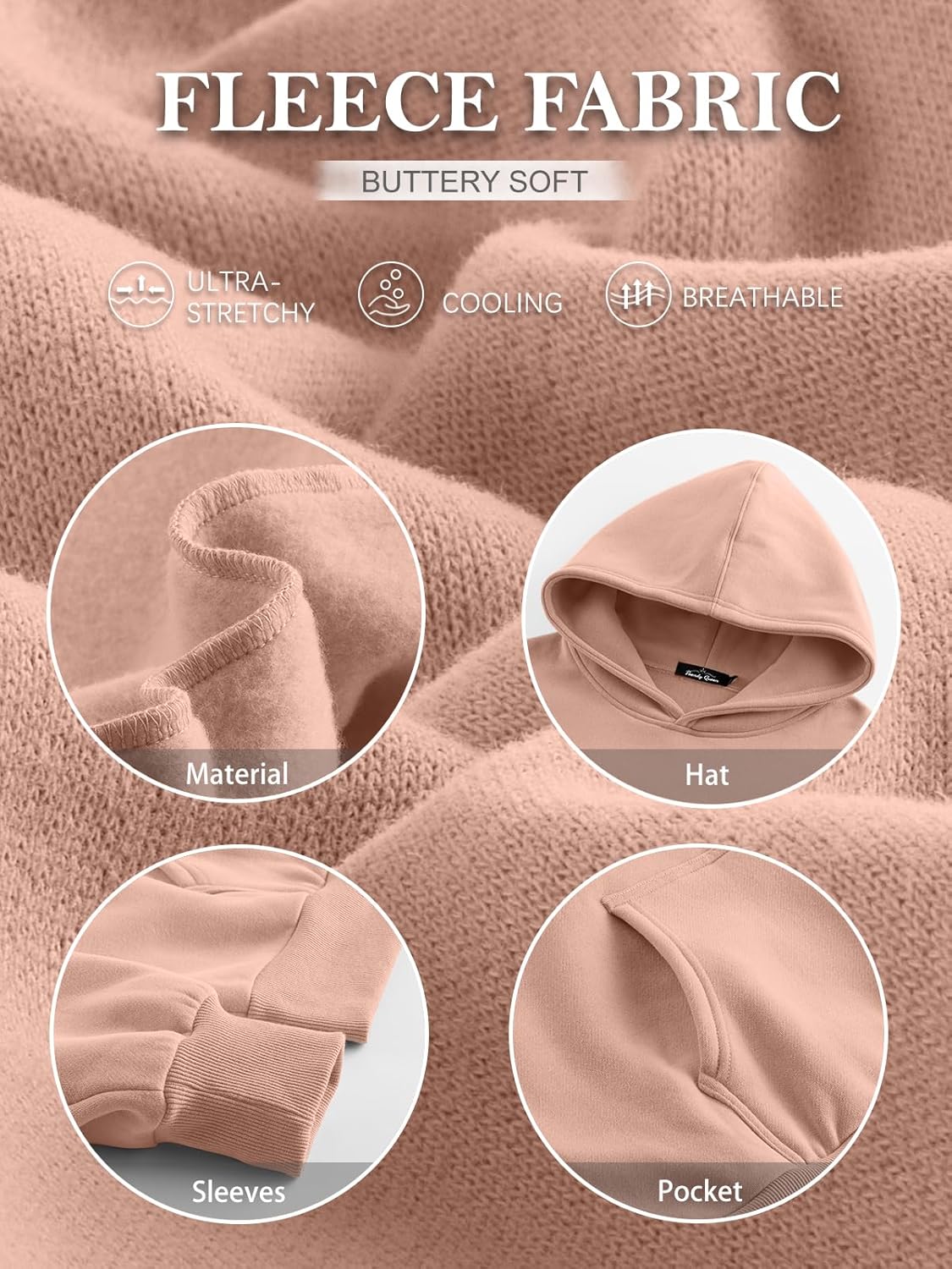 Women's Fleece Oversized Hoodie - Cozy Pullover Sweatshirt for Cold Weather - Picture 281 of 345