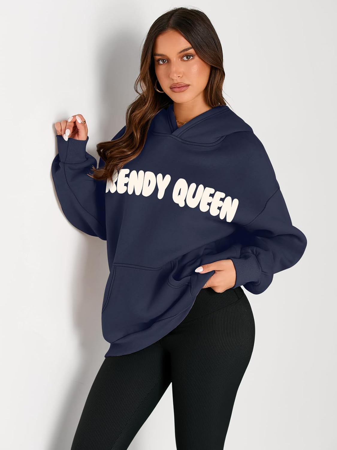 Women's Fleece Oversized Hoodie - Cozy Pullover Sweatshirt for Cold Weather - Picture 284 of 345
