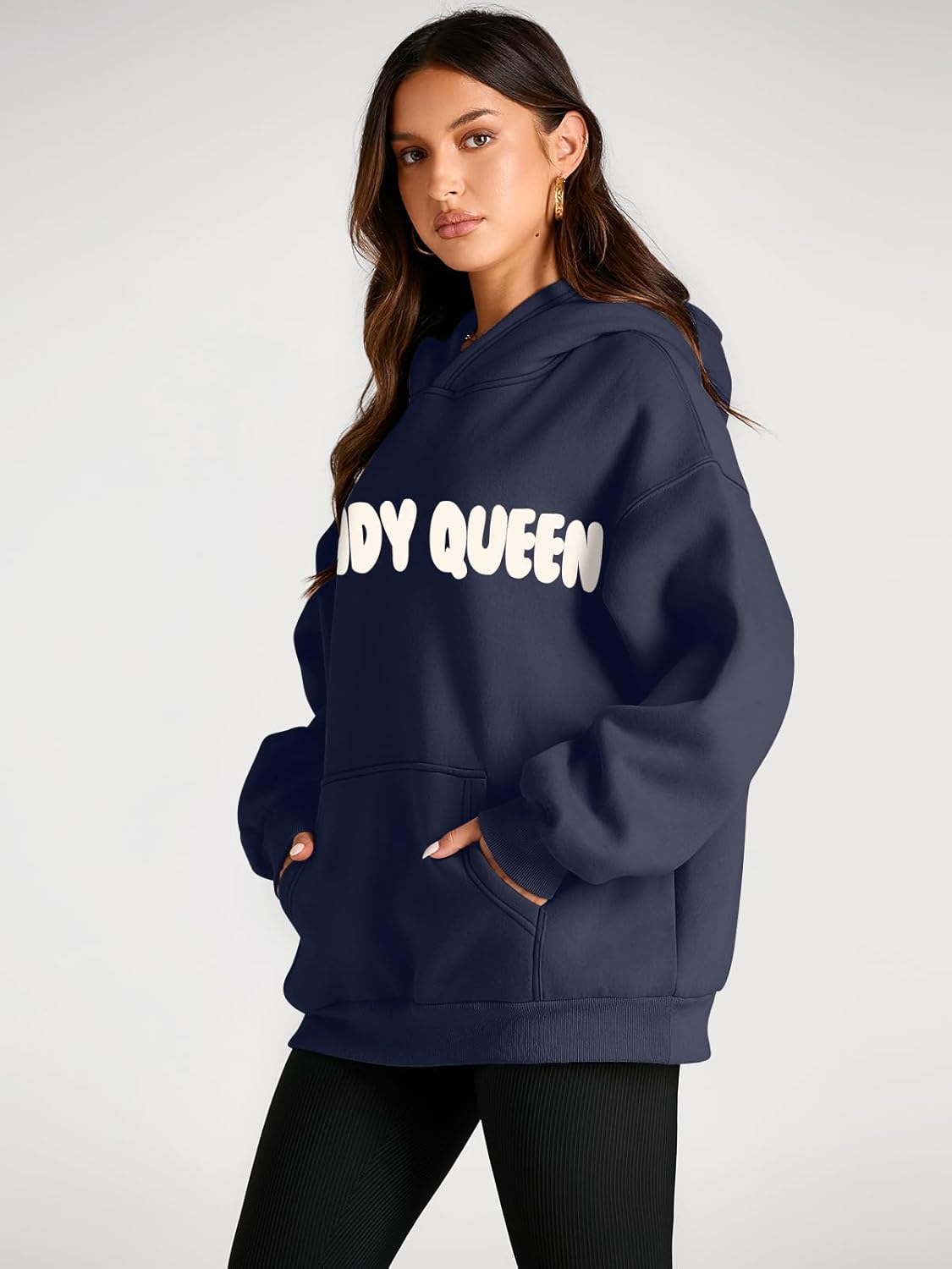 Women's Fleece Oversized Hoodie - Cozy Pullover Sweatshirt for Cold Weather - Picture 285 of 345
