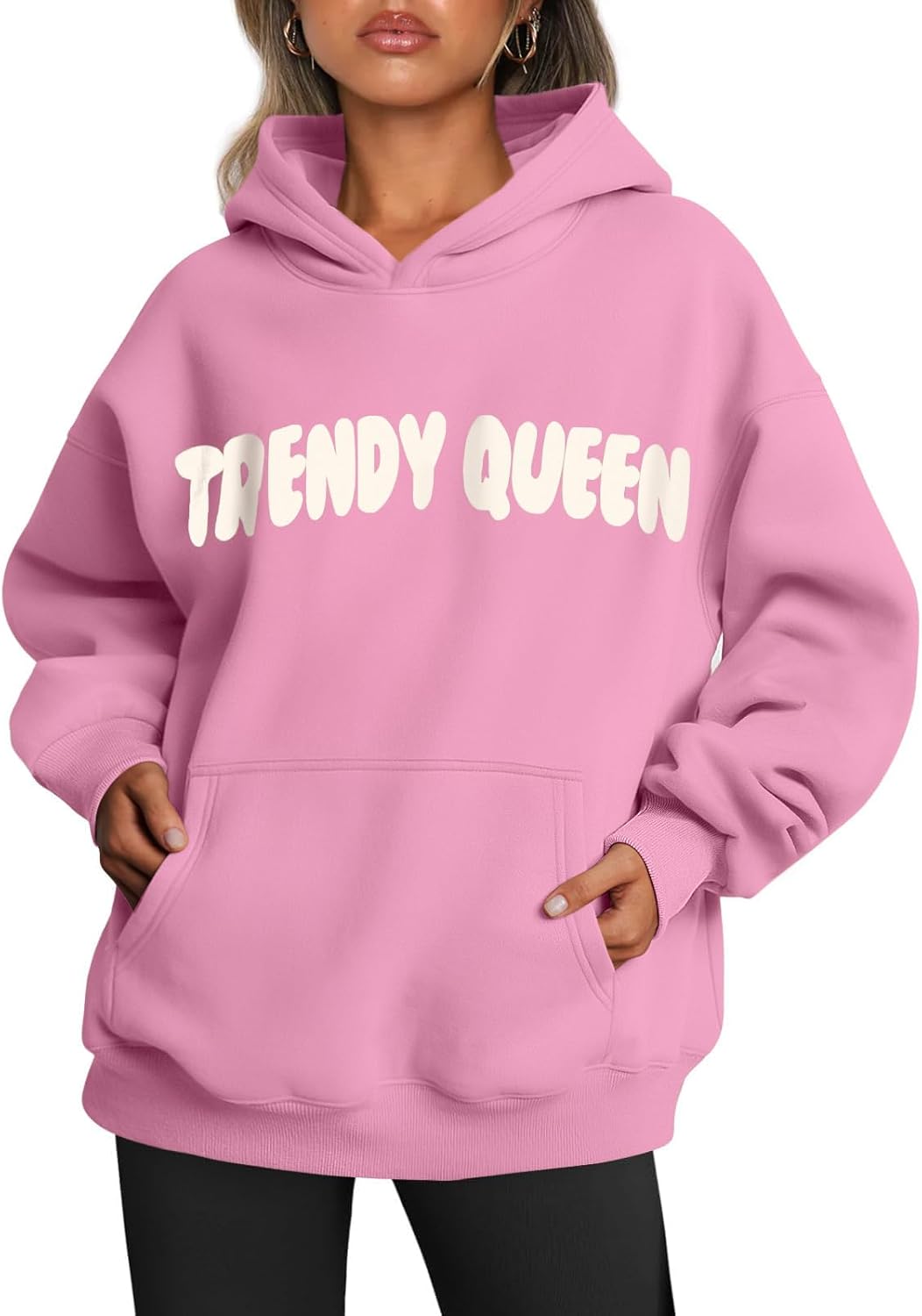 Women's Fleece Oversized Hoodie - Cozy Pullover Sweatshirt for Cold Weather - Picture 290 of 345
