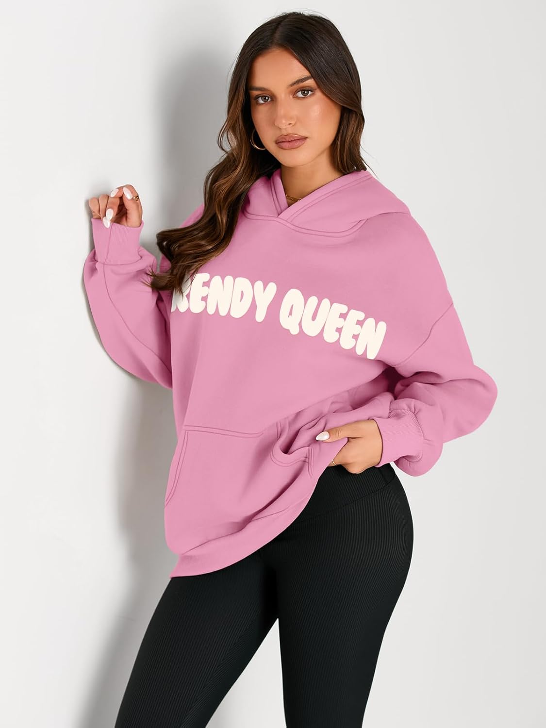Women's Fleece Oversized Hoodie - Cozy Pullover Sweatshirt for Cold Weather - Picture 291 of 345